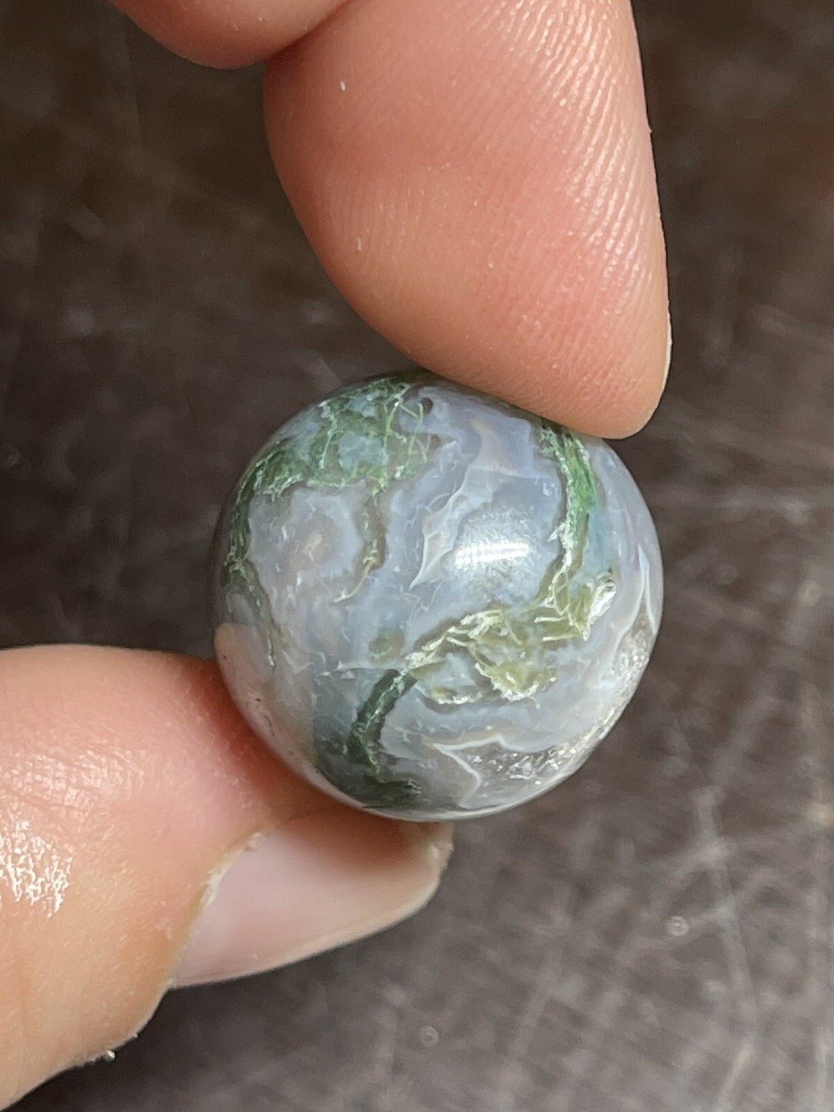 Moss Agate Mini Sphere Ball Orb Marble 19.1mm 9g