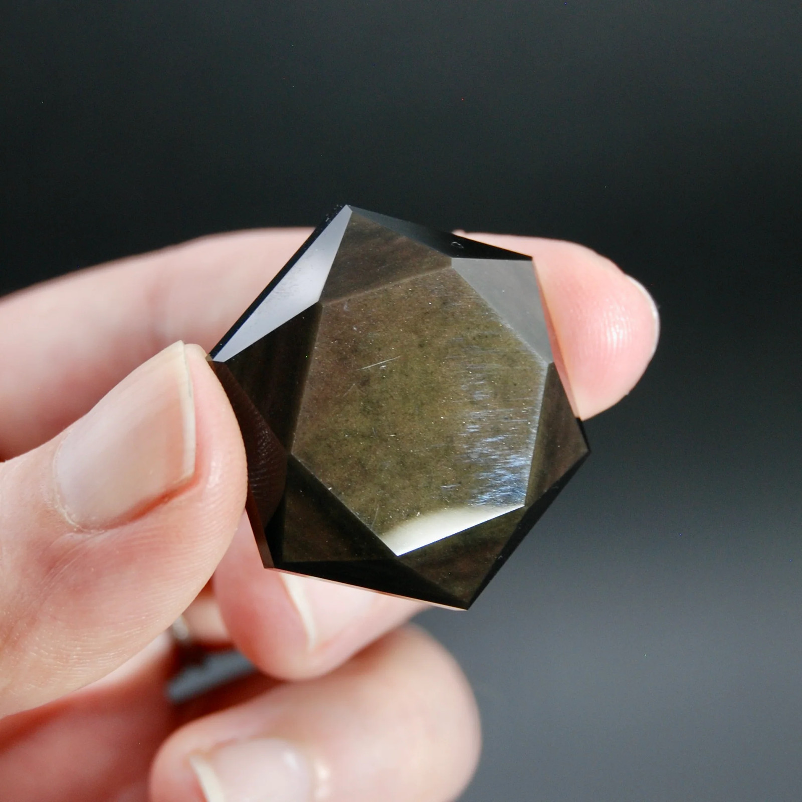 ONE 1.25in Rainbow Obsidian Crystal Star of David Sacred Geometry