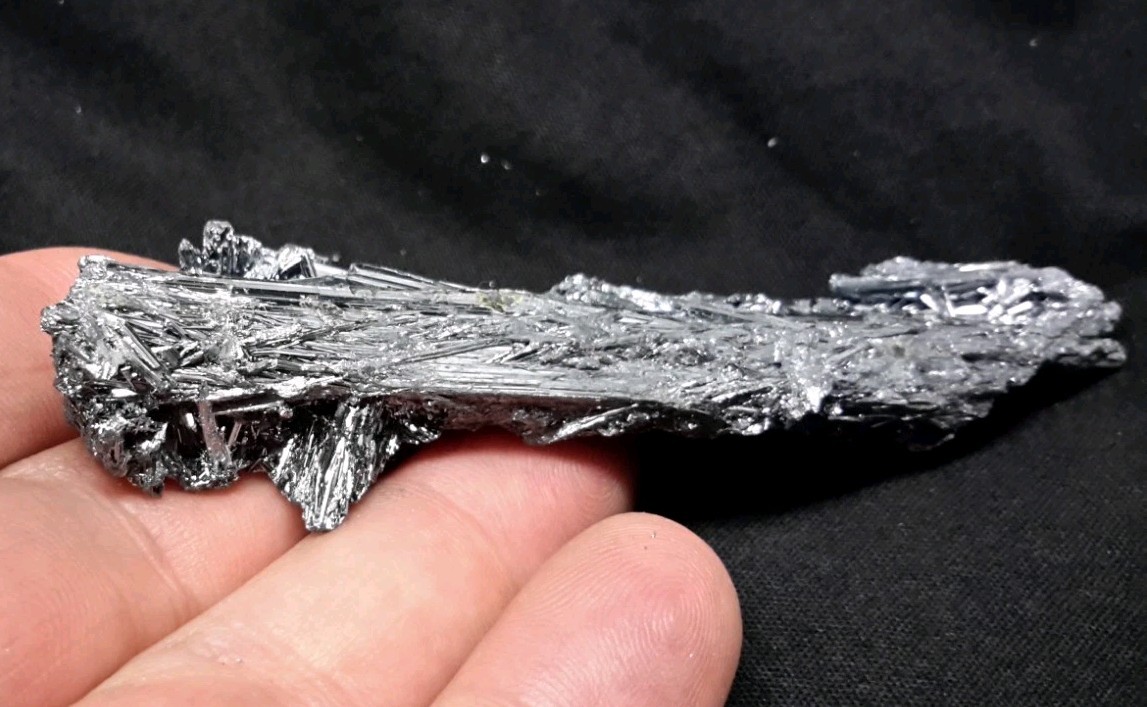 3.75″ Shiny STIBNITE Cluster from Lengshuijiang City, Hunan Province, China