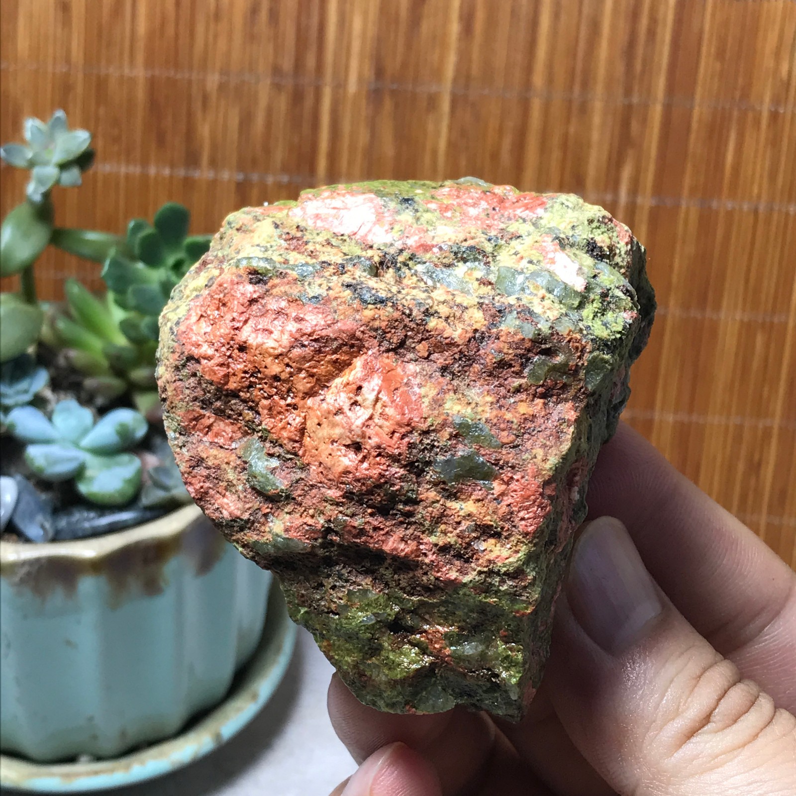 168g Natural Unakite Crystal gemstone Rough Mineral Specimen healing A6351