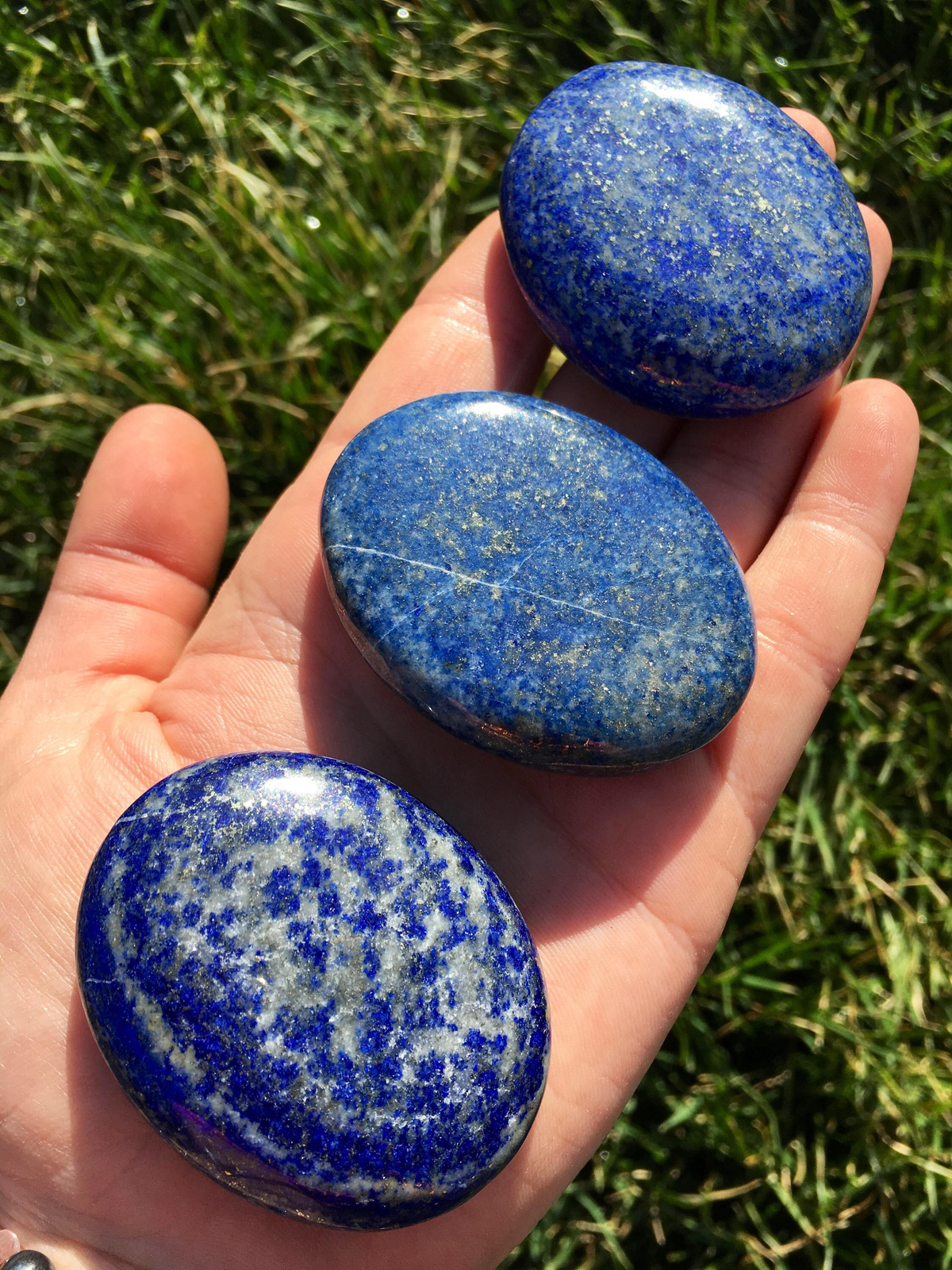 Lapis Lazuli Palm Stone, Natural Lapis Lazuli from Pakistan