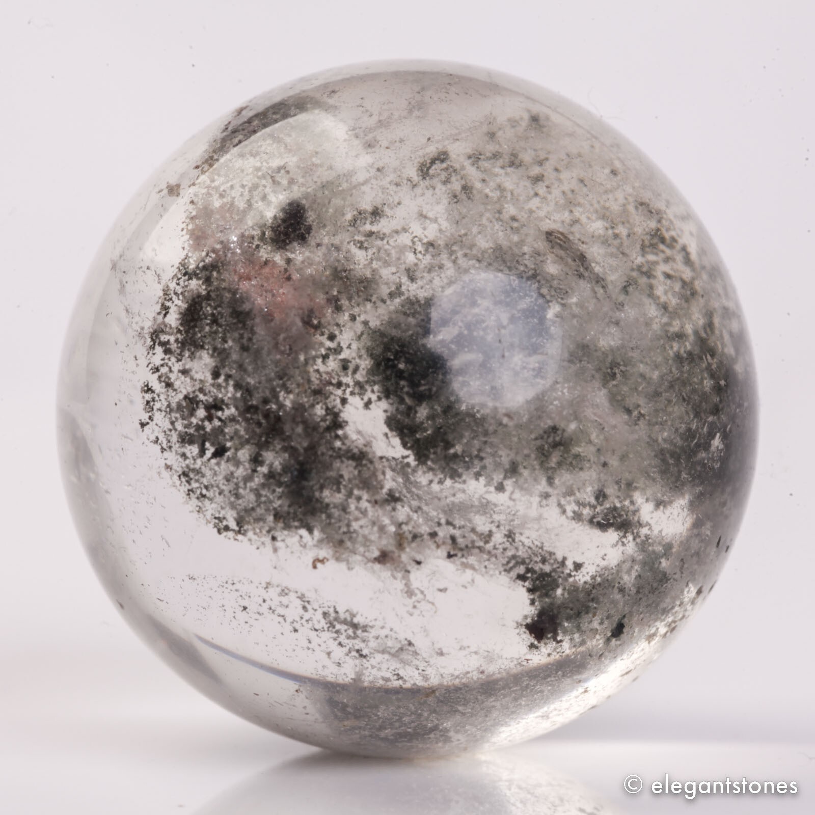67g36mm Natural Garden/Phantom/Ghost/Lodolite Quartz Crystal Sphere Healing Ball