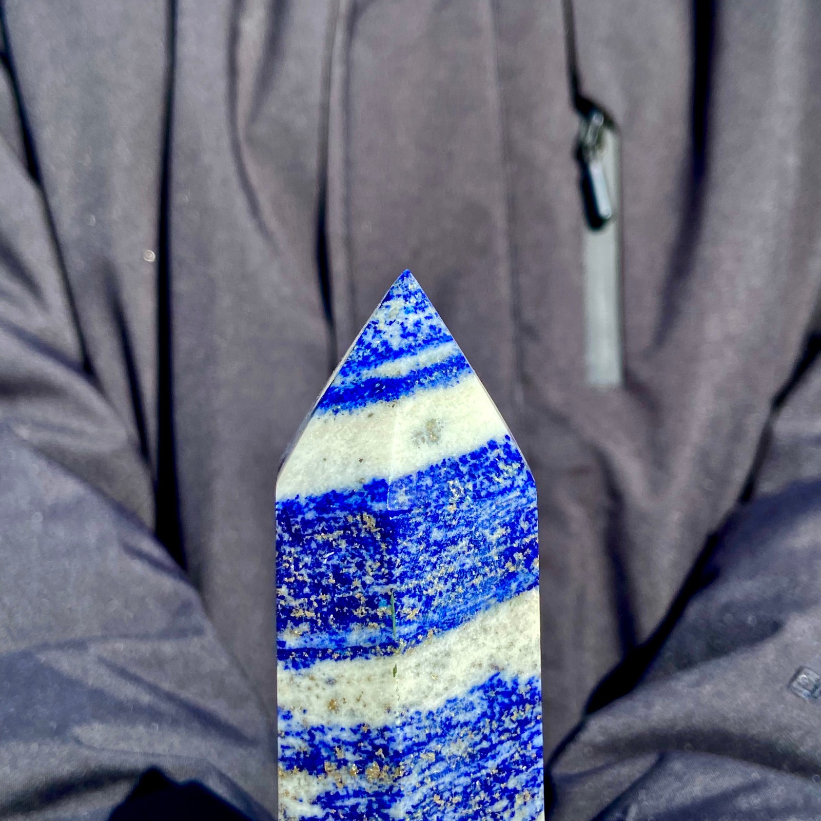 1.23LB Large Natural Lapis lazuli quartz crystal obelisk point wand aura healing