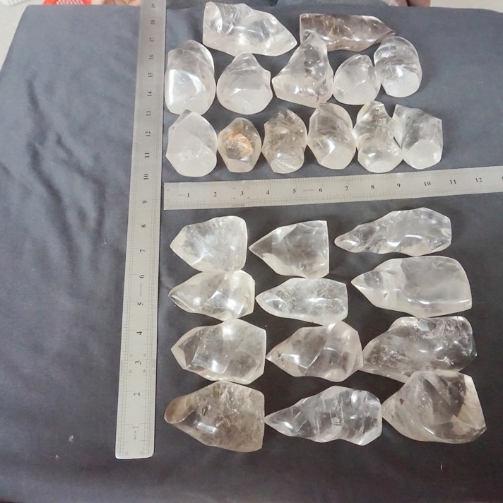 11LB 25 Natural Clear White Quartz Crystal Flame Point Carved Polished Healing