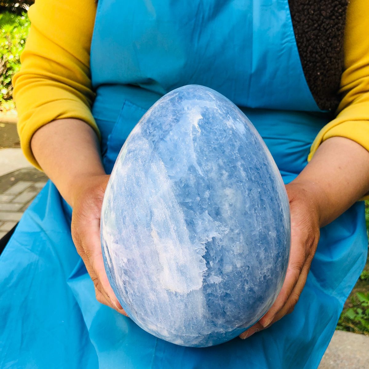 9.3LB Natural Beautiful Blue Crystal Egg Crystal Mineral Specimen Healing 4766