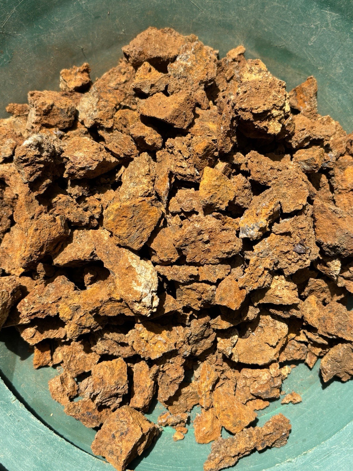 Gossan or iron cap Specimens from Ore deposit Mineral Vein in California.