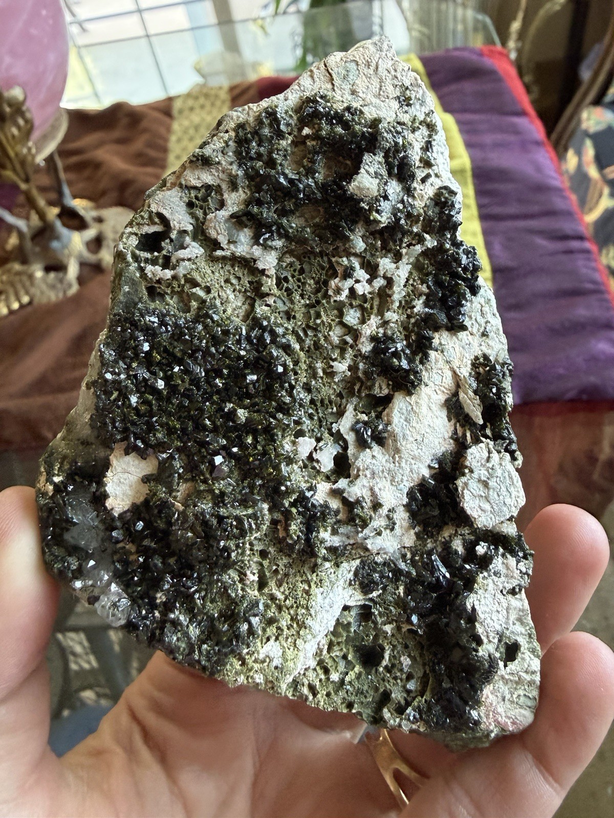 Forest Fairy Epidote on Quartz Crystal Specimen – Turkey