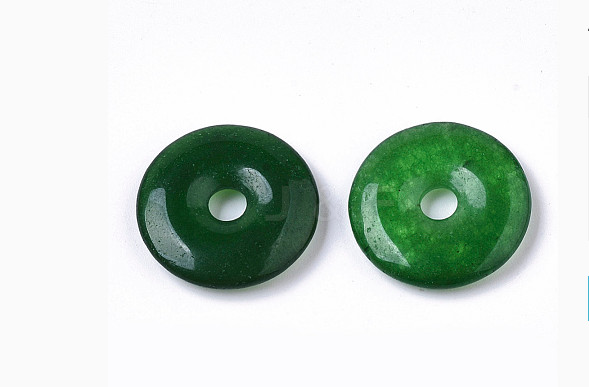 DARK GREEN JADE DONUTS 5 PIECES 30mm – Gorgeous Lucky Amulet – Nephrite Jade