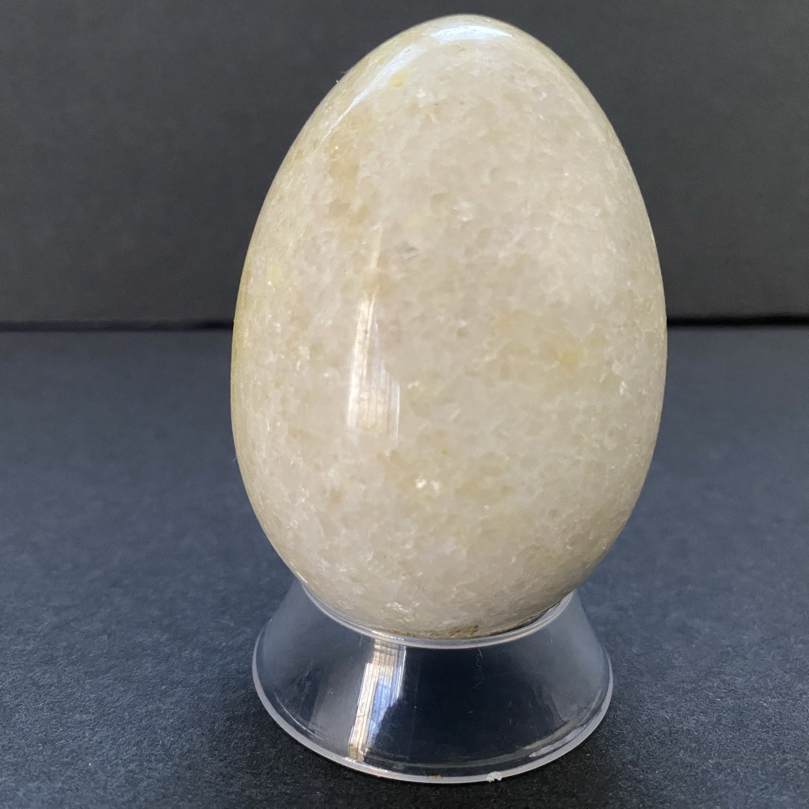 Natural Onyx Stone Egg With Stand Hand Polished Banded Agate Calcite Crystal