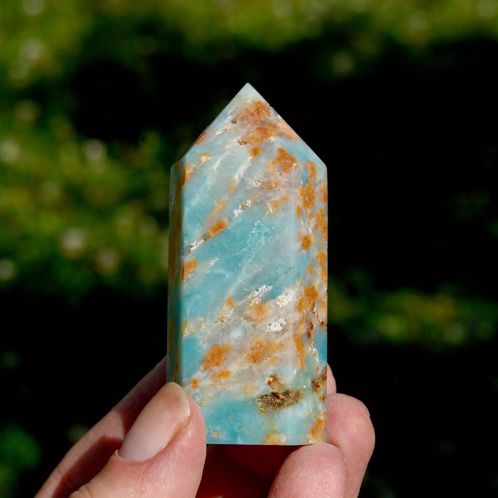 Chinese Amazonite Crystal Tower – 2.75in 82g Stone of Courage & Truth