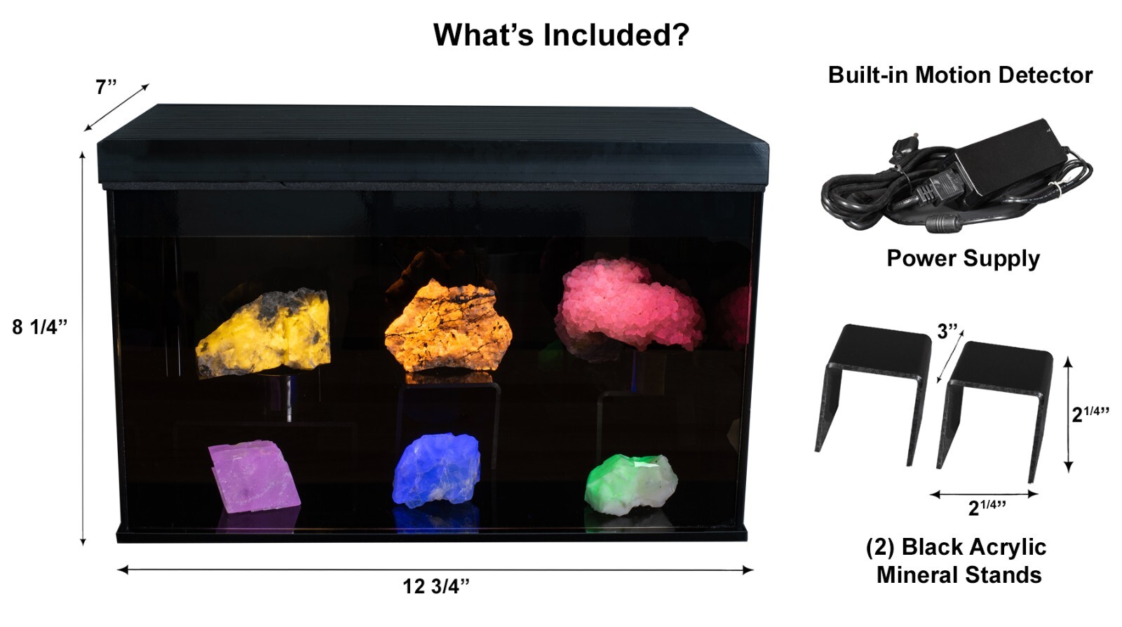 GloBox UV Mineral Display – 365nm Fluorescent Mineral Display