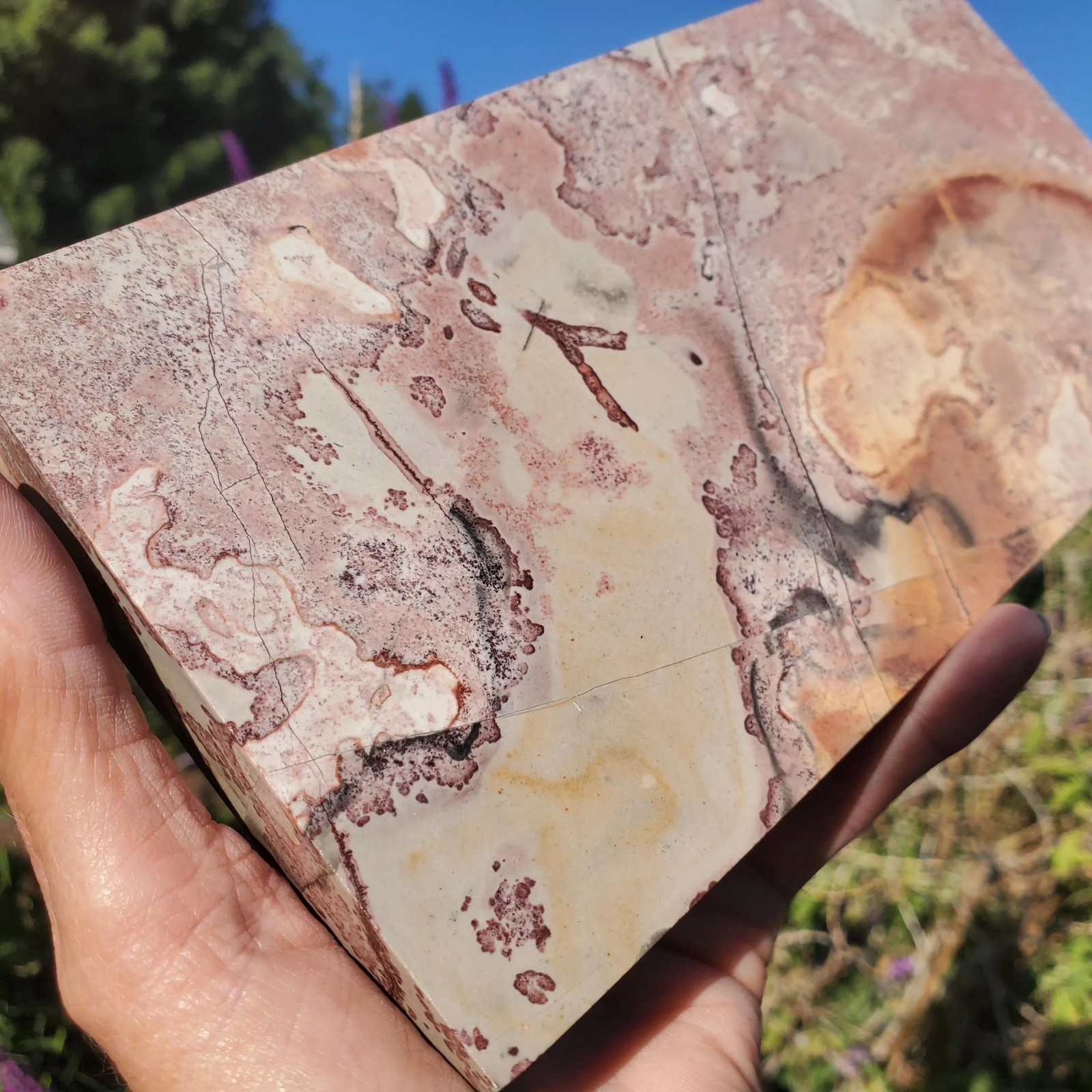 Picture Story Jasper Pastel Dendritic Display Crystal Tile Slab 947 grams