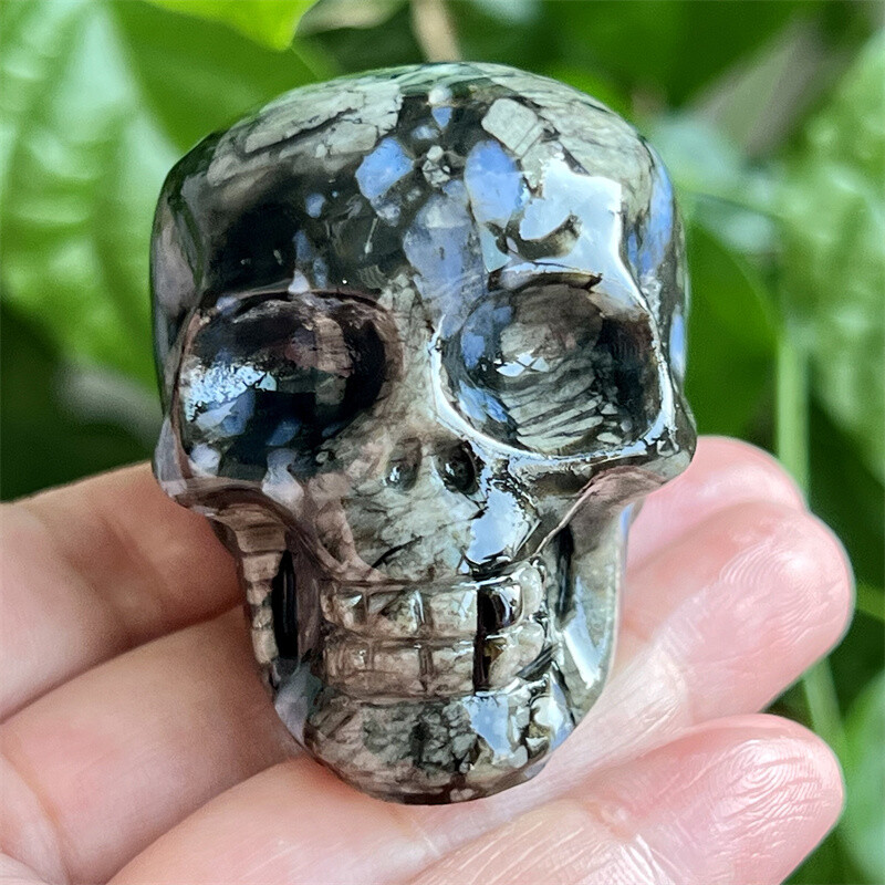 2″ Natural rhyolite Figurines skull Quartz Crystal Skull healing Random 1pc