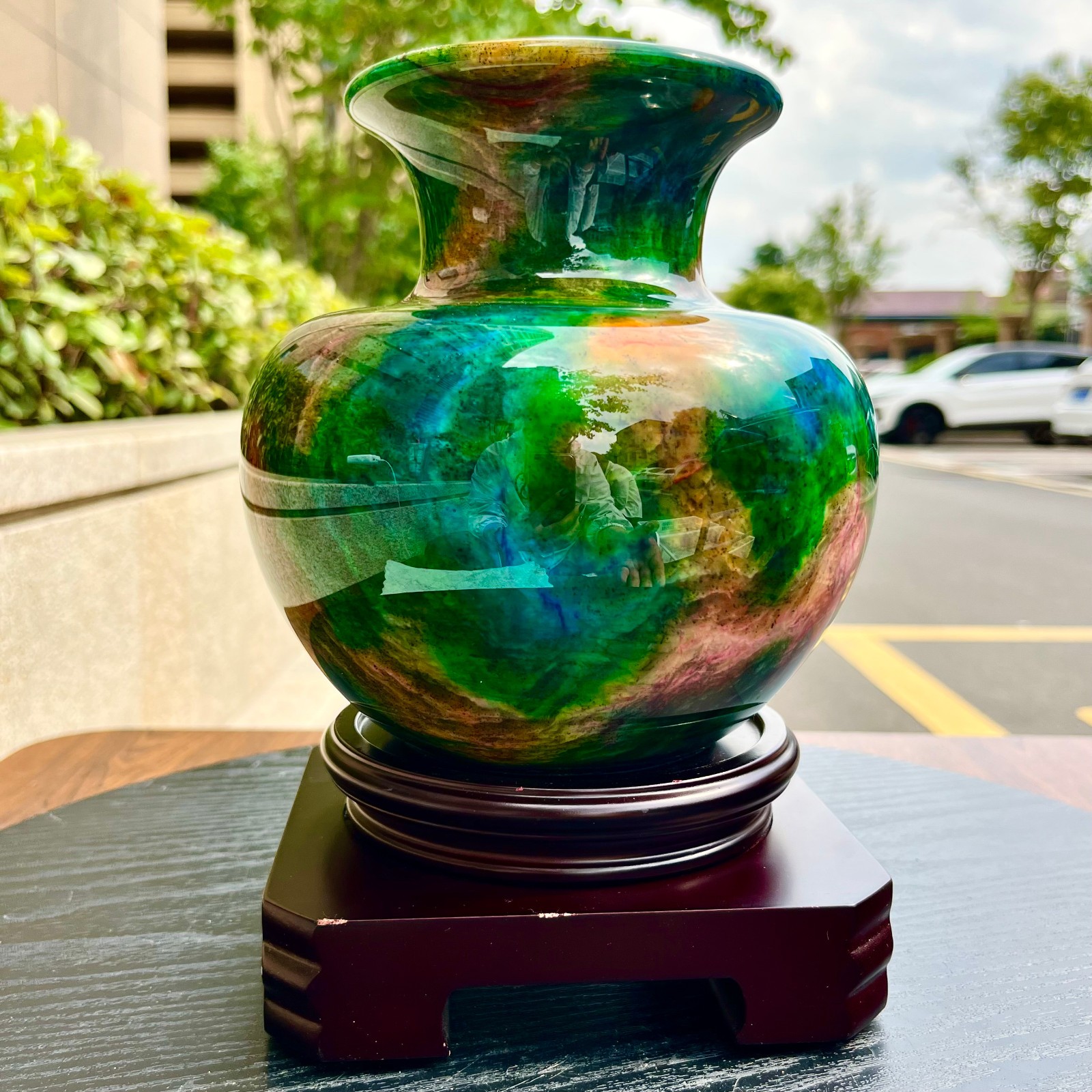 3.78LB Natural “Seven Colors Jade” vase specimen -Taiwan China