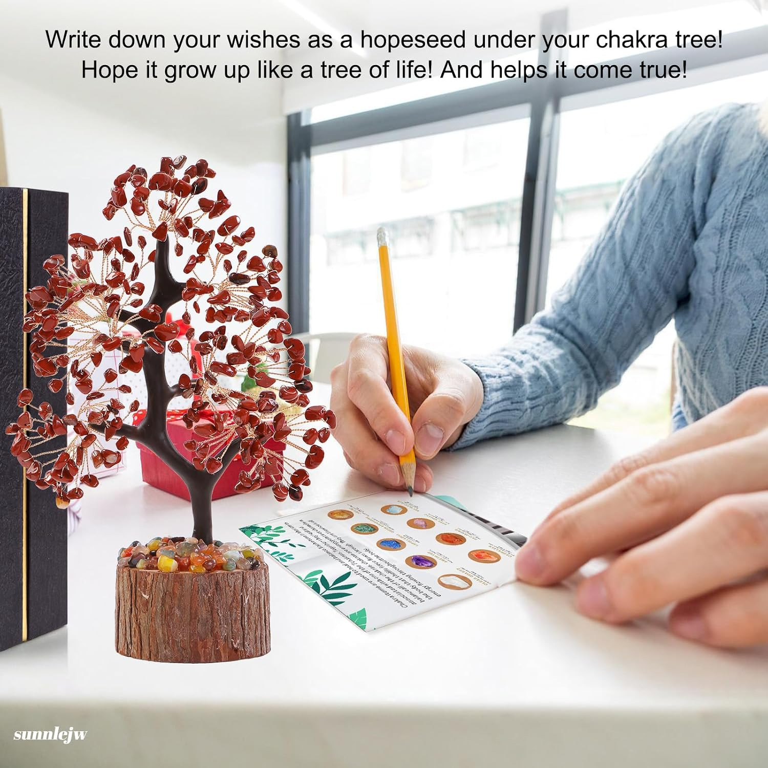 Crystal Tree of Life Red Chakra Stone, Birthday Gifts for Women, Mon and Sister,