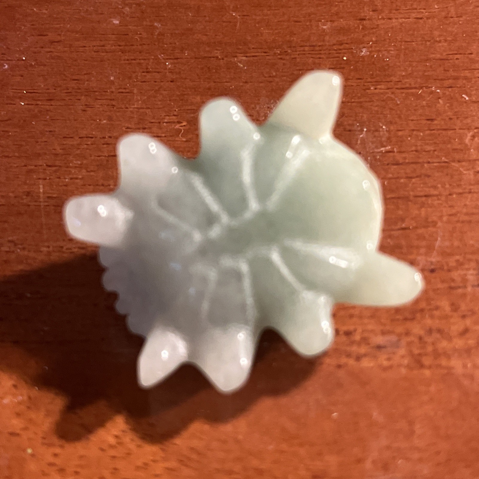Pale Green Nephrite Jumping Spider Hand Polished Miniature Stone 1.5”