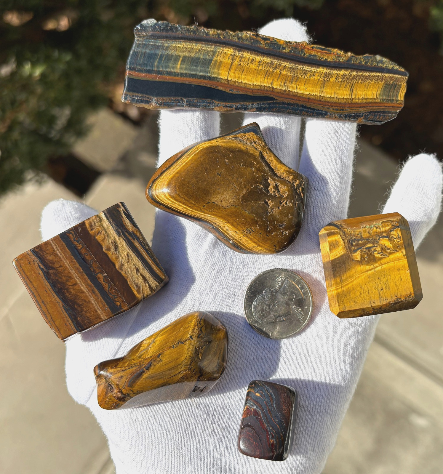 USA SALE 222g LOT TIGER EYE CUBE/TUMBLE/POLISHED SLAB/SLICE/TIGER IRON/TUMBLES