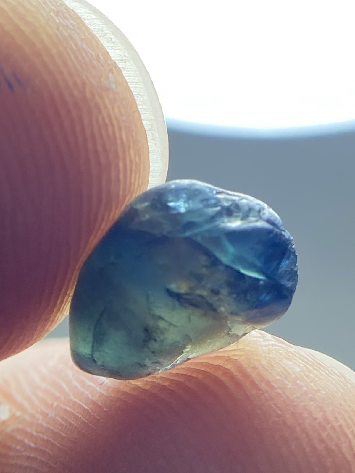 3.75 Carats Amazing Facet Grade Blue Teal Sapphire Rough Piece@Madagascar
