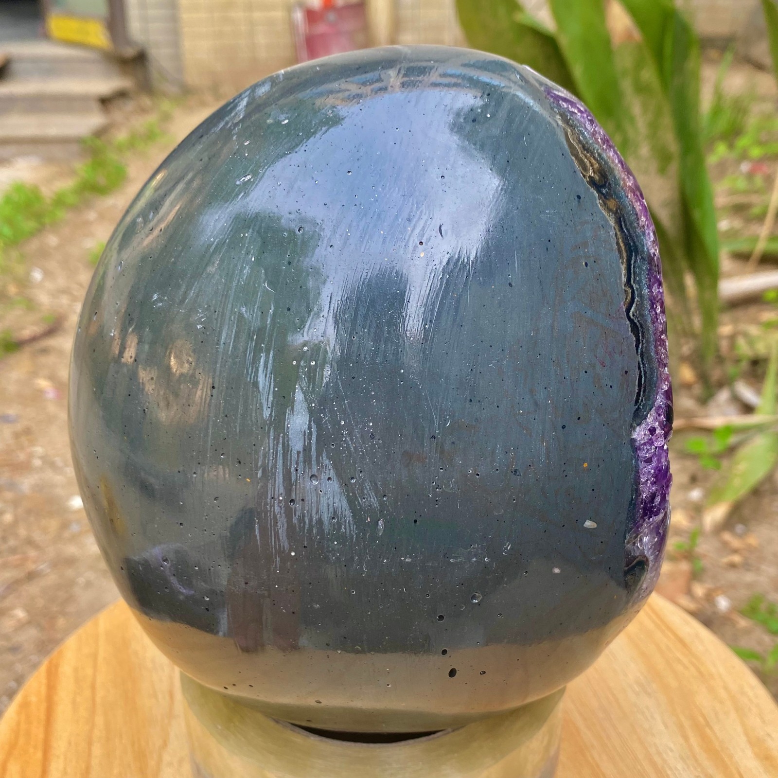8.4LB Natural amethyst Dinosaur egg Quartz Crystal specimen healing