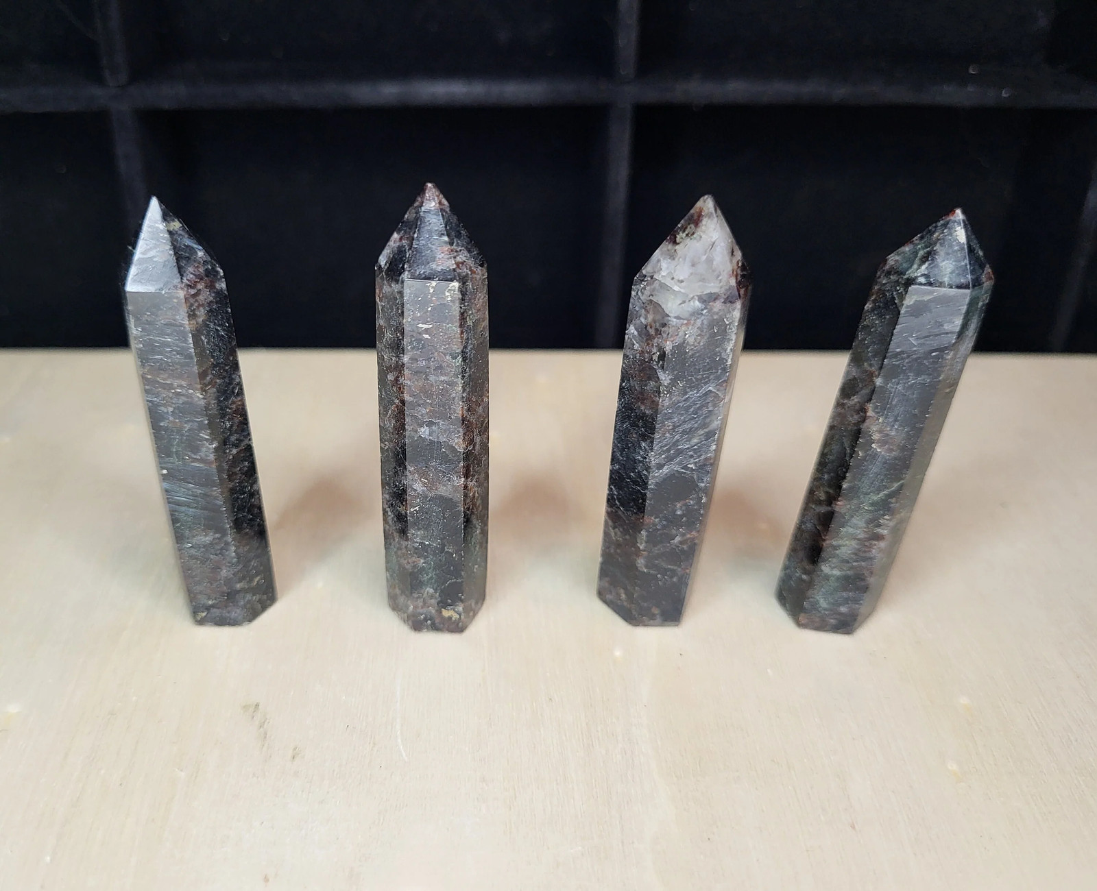 Fireworks Garnet Astrophyllite Arfvedsonite Mini Towers