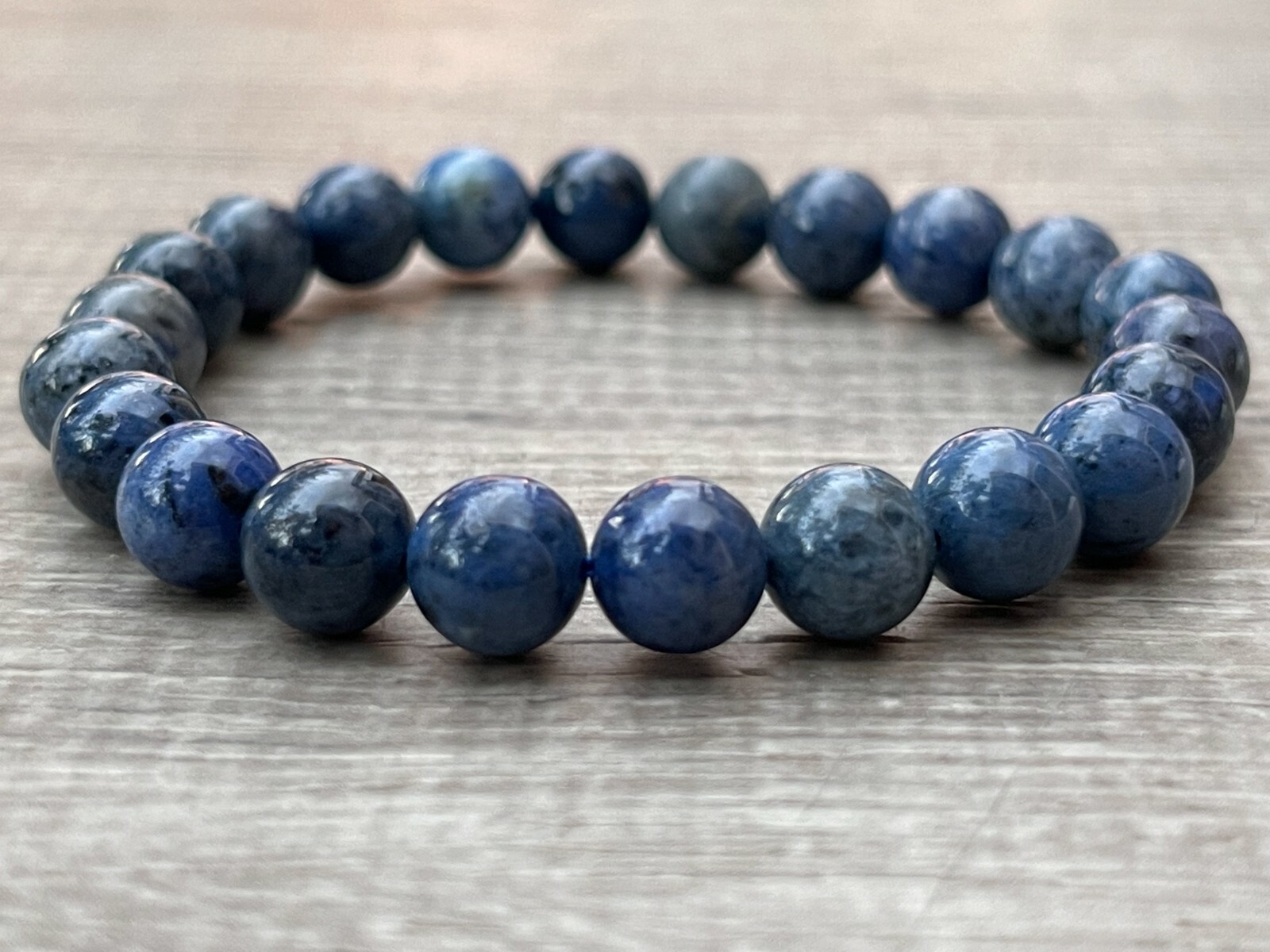 Grade A++ Dumortierite Crystal Bead Bracelet 8mm, Genuine Gemstone Bracelet