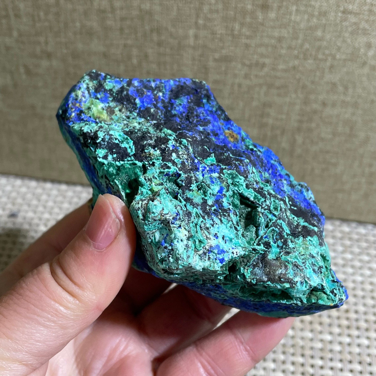 Restoration of Blue Copper Ore Quartz Crystal Mineral Samples 231g