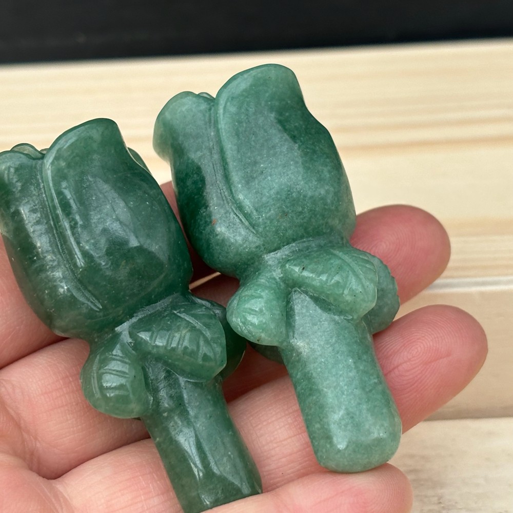 2.3″ Natural Aventurine Quartz Rose Carved Crystal Flower Skull Healing Gift 1pc