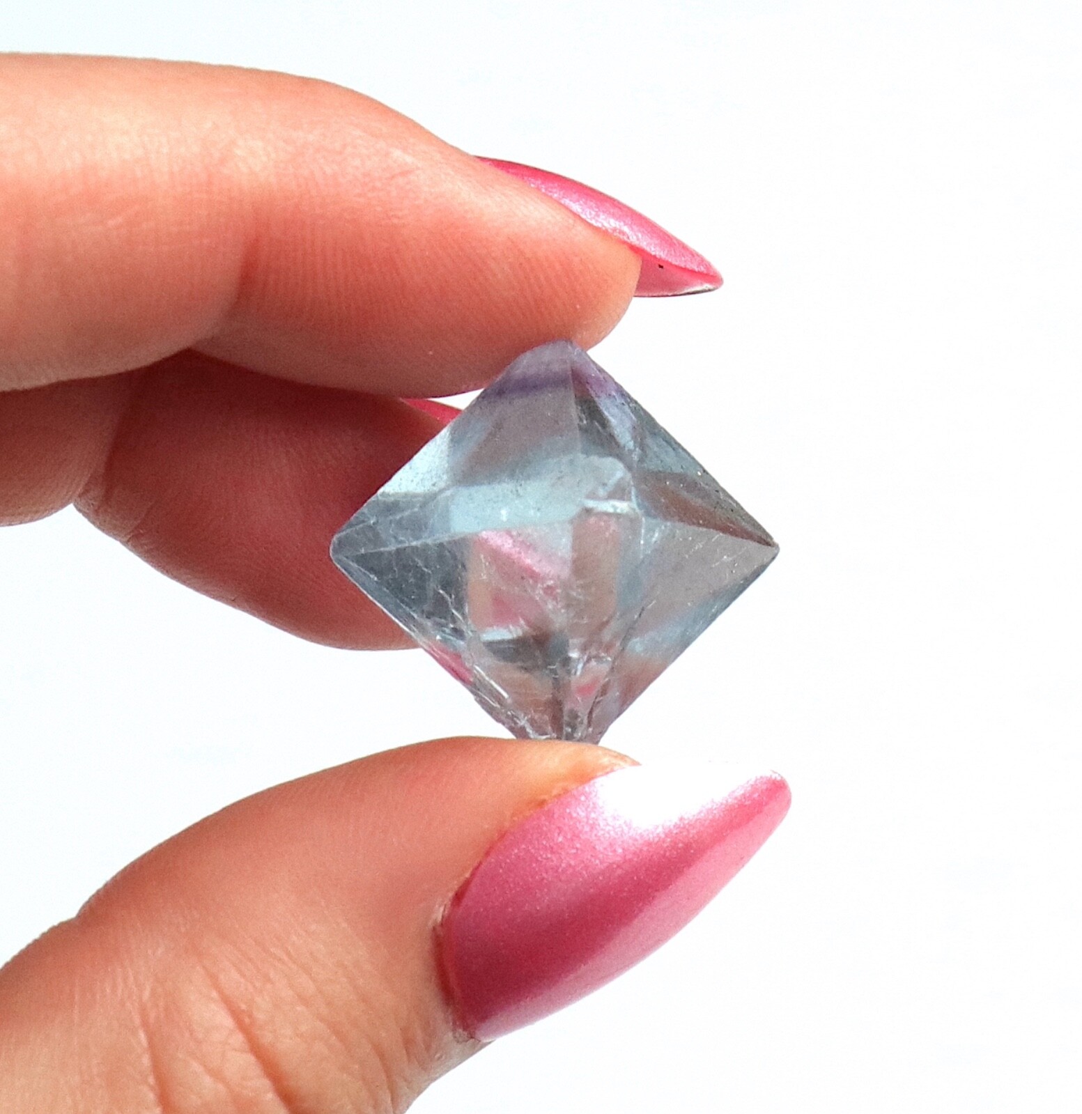 Fluorite Octahedron Gemmy Sky Blue Color Cave In Rock, Illinois 2.4 Cms