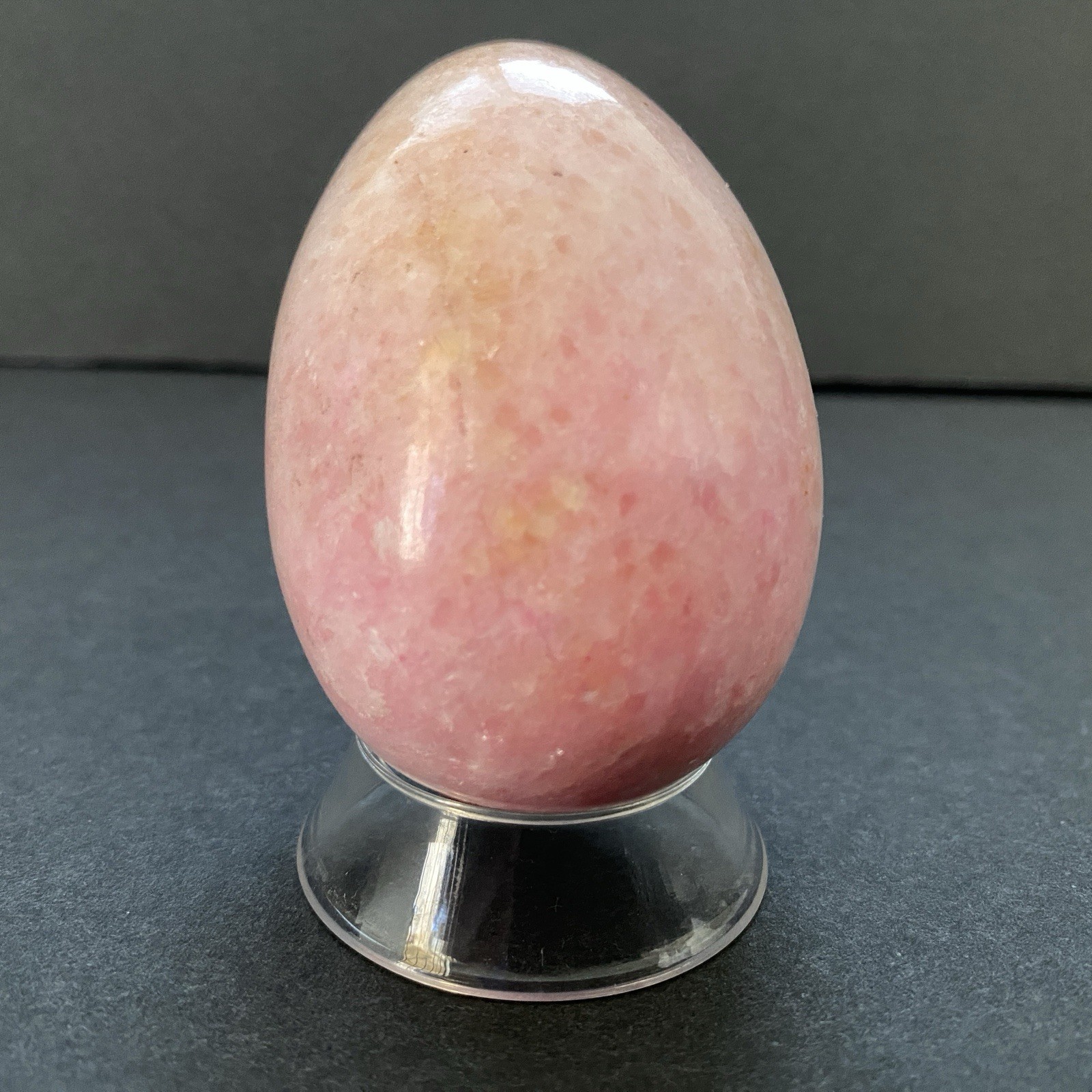 Natural Onyx Stone Egg With Stand Hand Polished Banded Agate Calcite Crystal