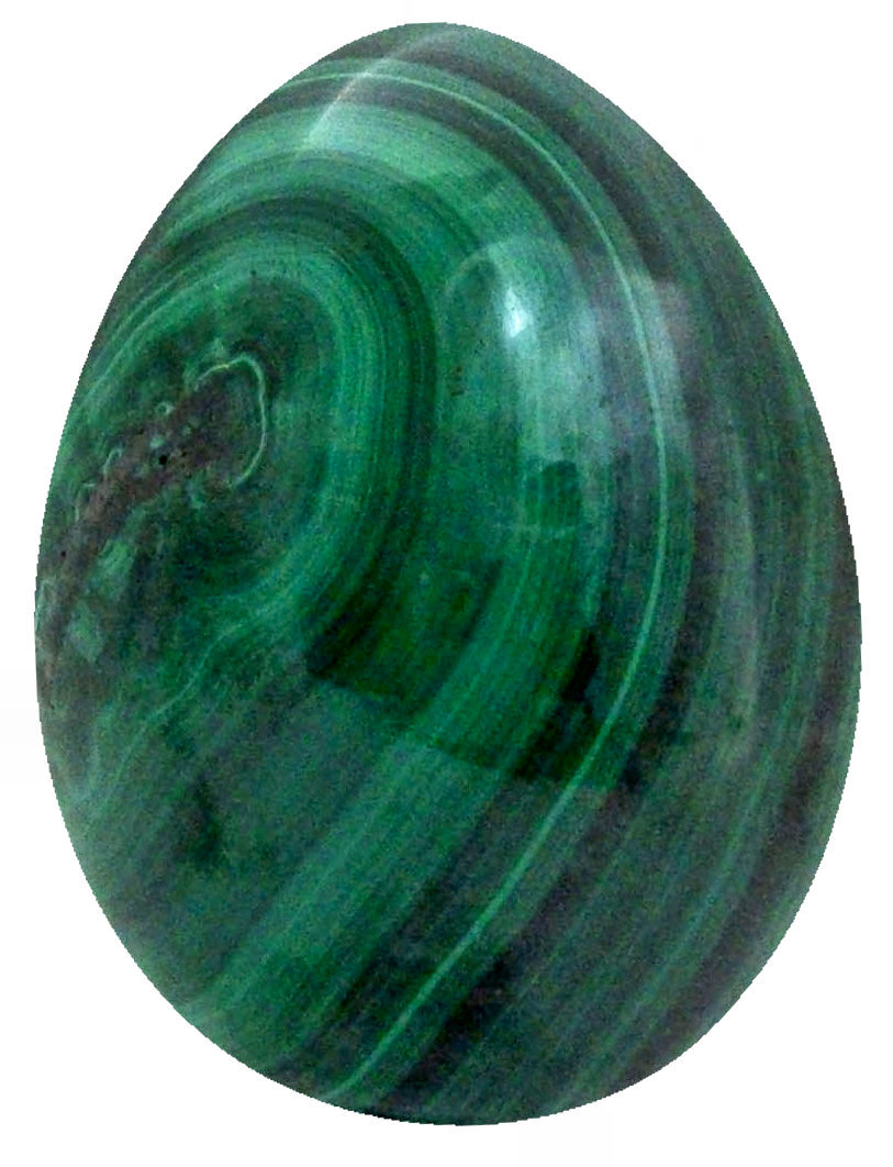 Polished Malachite Egg 9.8 oz – 2.25 x 1.75 inches – MAL083EGG -Bull’s eye Green