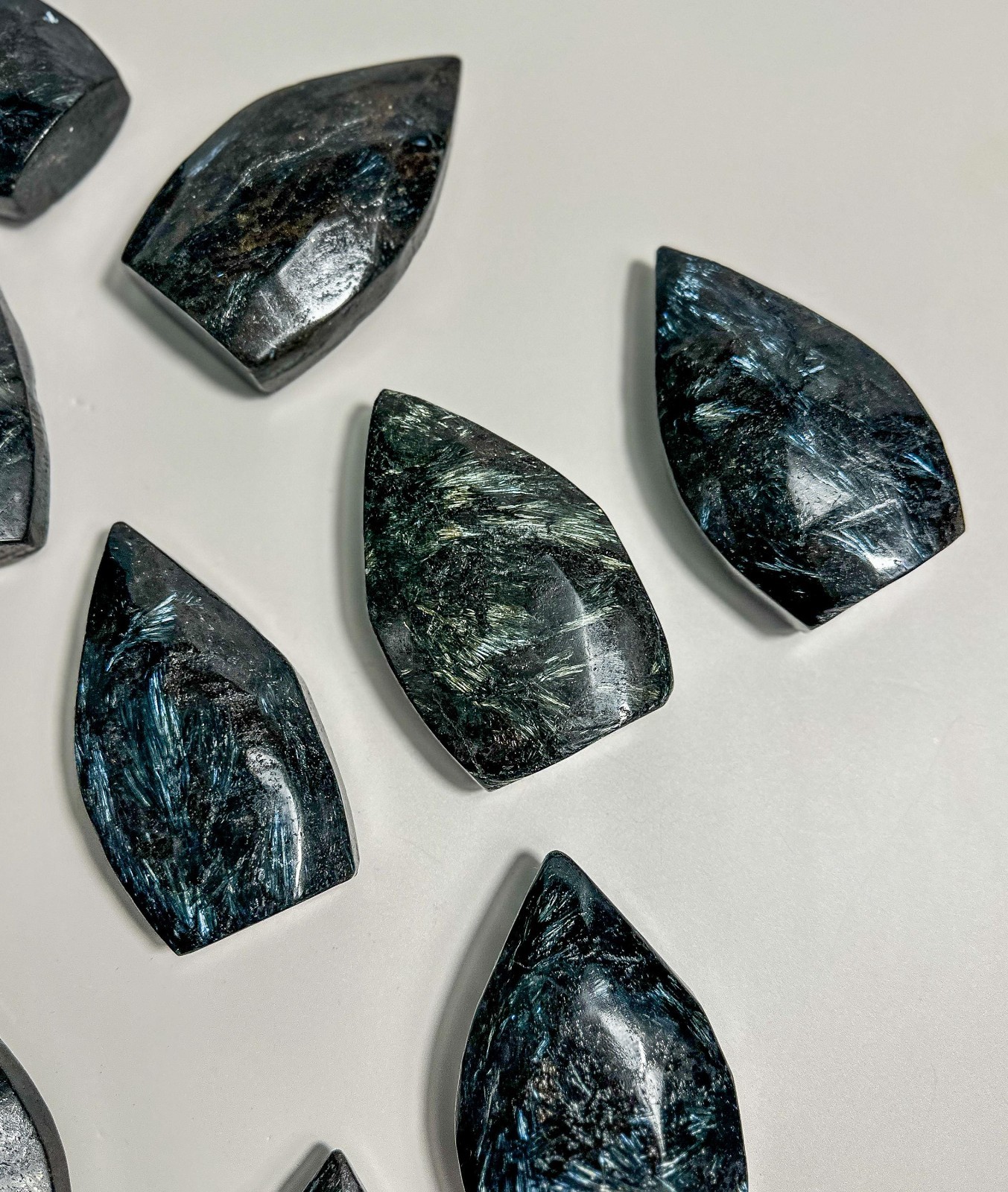 Natural Arfvedsonite Flame Crystal Polished Stone Decor Free US Shipping