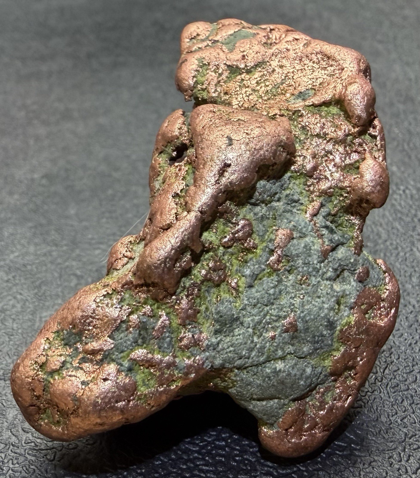 2.5oz Solid Native Copper Nugget w Green Epidote prospected from Keweenaw, Mich
