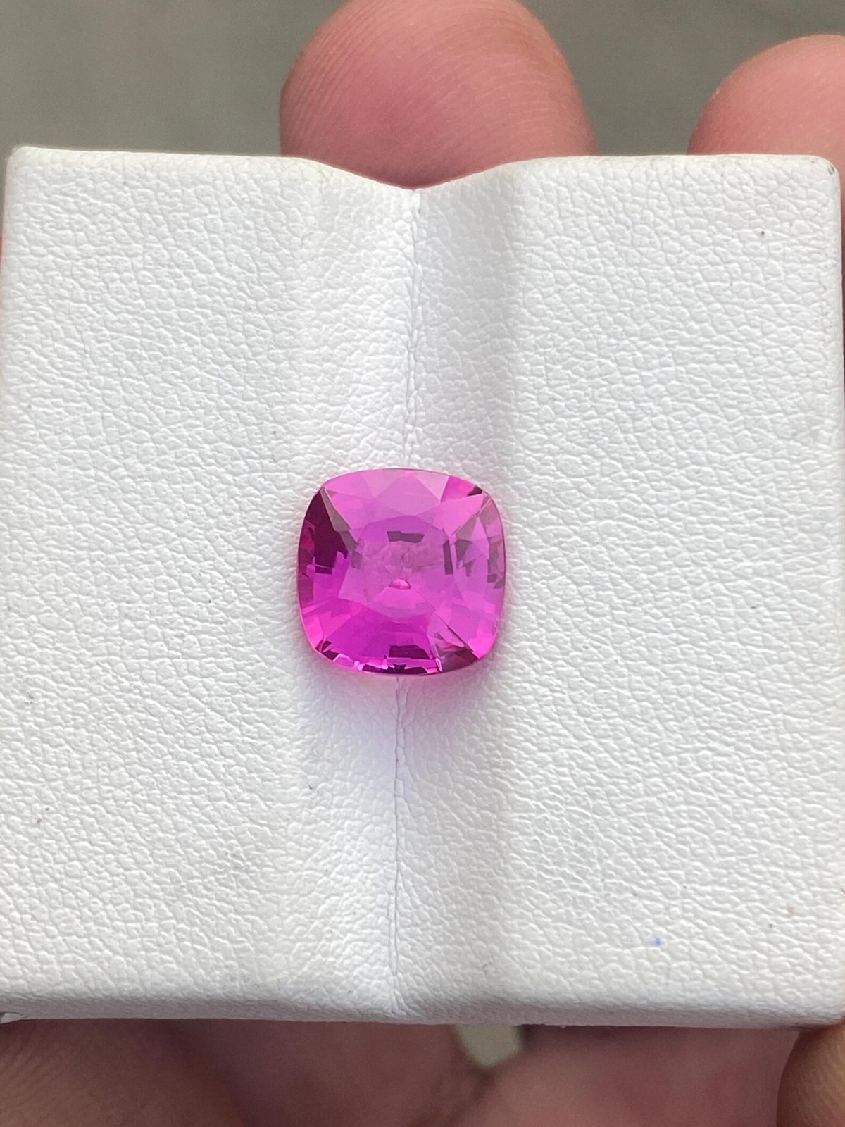 6 Ct Lab Grown Purplish Sapphire, 10x10mm Cushion Cut Loose Gemstone .
