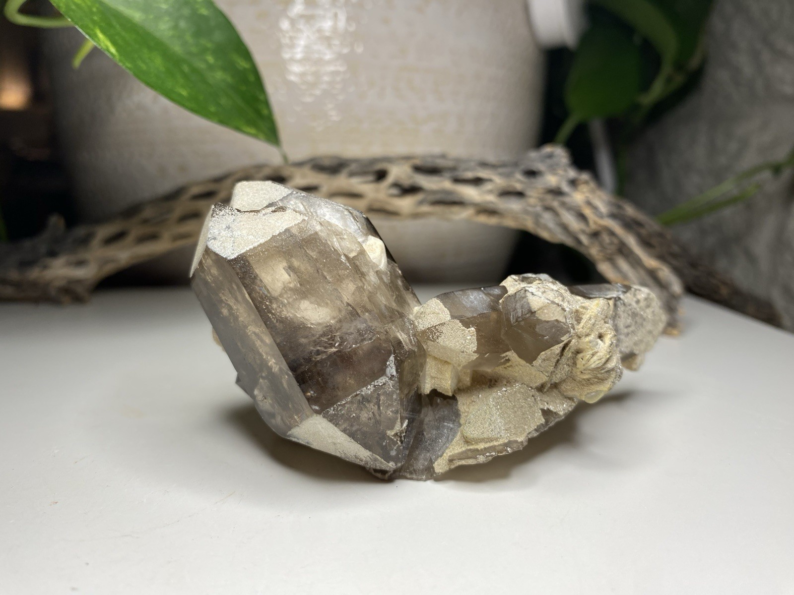 143 Gram DT Smoky Quartz on Feldspar Cluster – Skardu, Pakistan