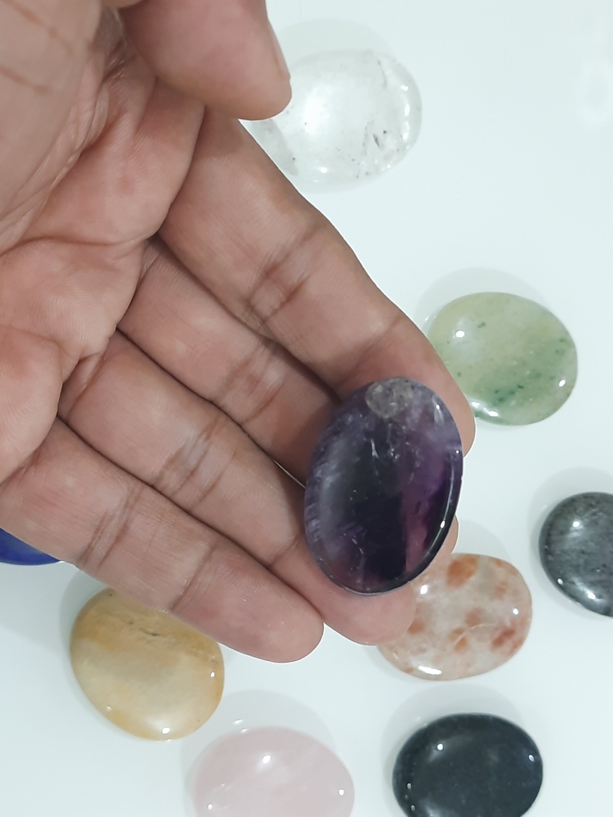 Crystals quartz palm worry stone lot of 13 unique stone worry stones wholesale