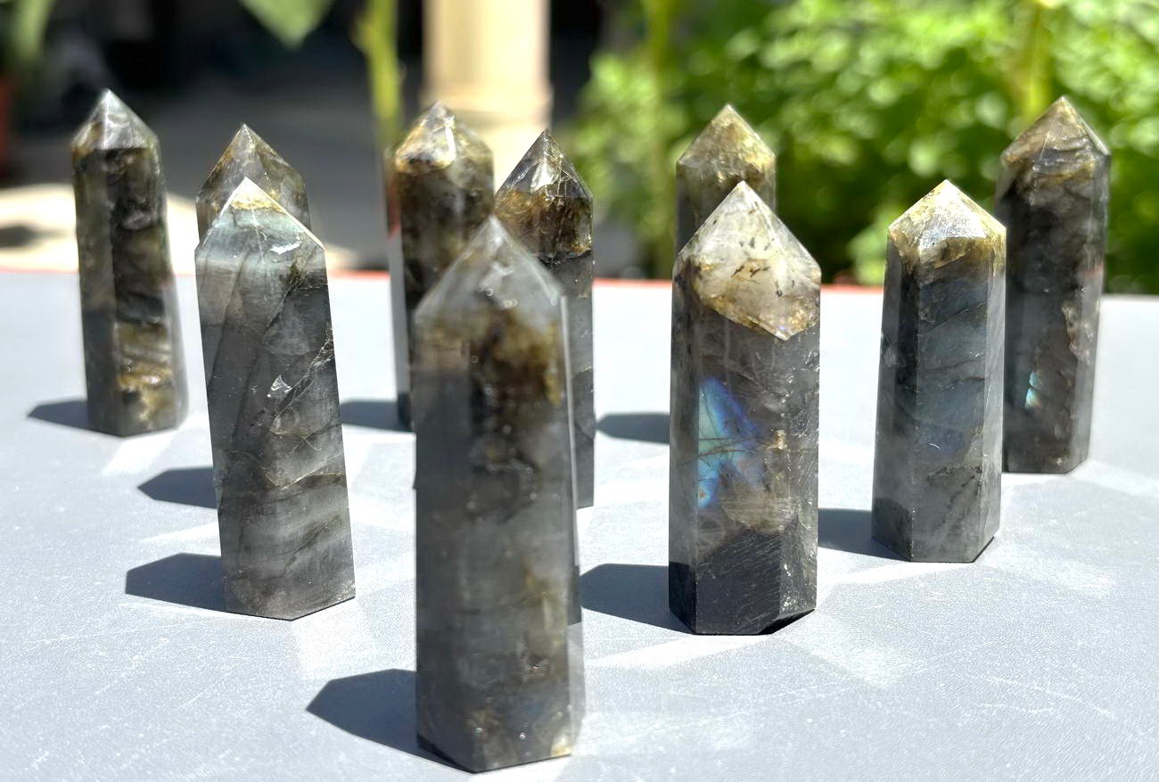 10pcs Lot 2” Labradorite Stone Point Obelisk Tower Crystal Wand 50-60mm