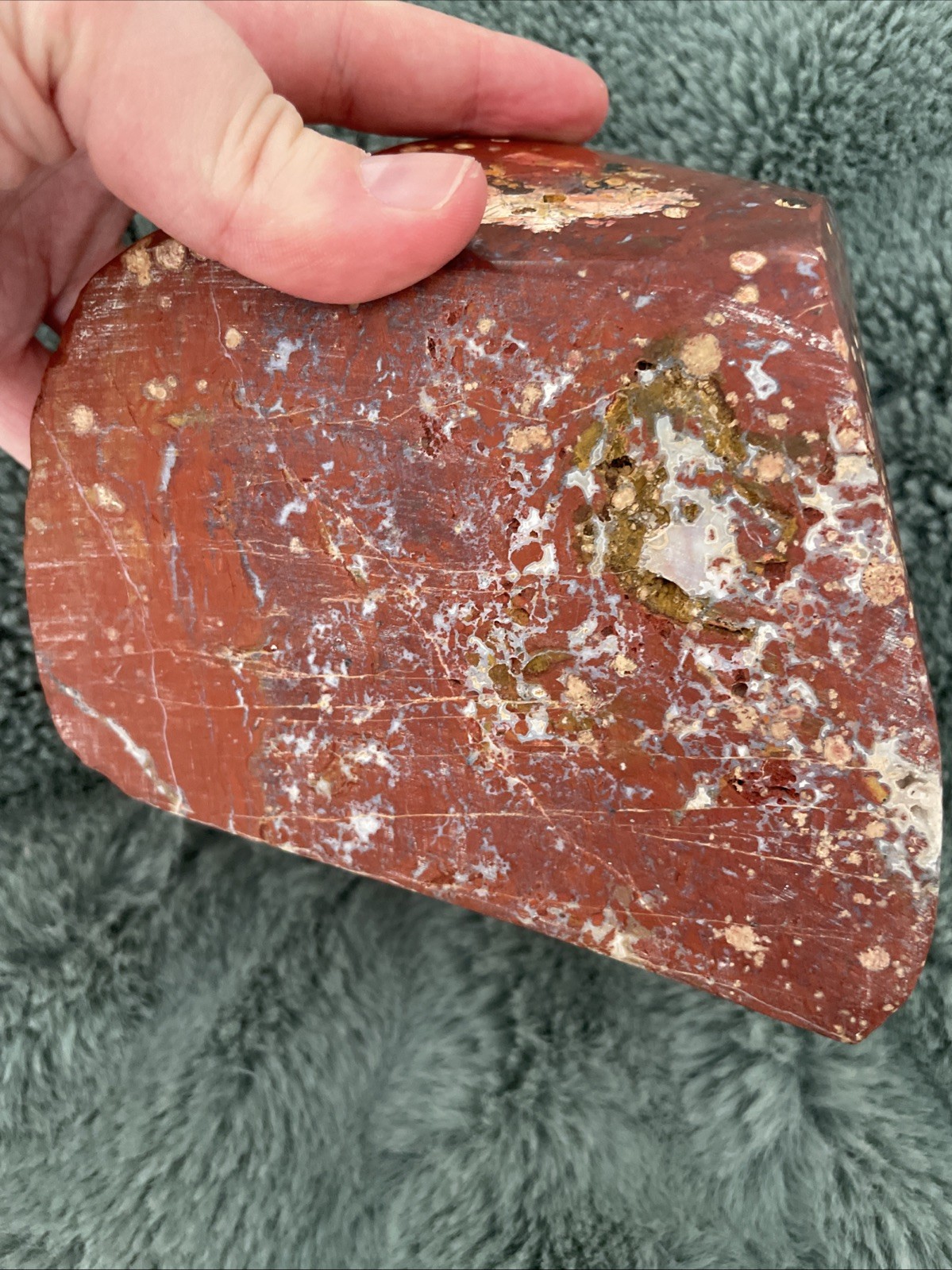 LARGE Red orbicular Jasper / 3056g / Hand Carved And Polished / Cabochon