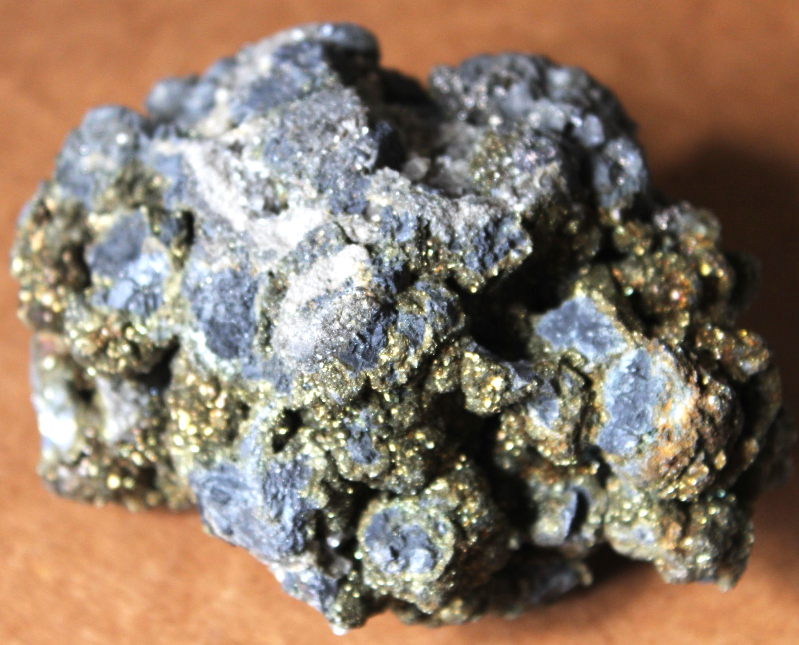 Iron Pyrite Druzy on Galena w/ Crystal 1.38 Lb, 625g – 3 3/4′ X 2 7/8″ X 1 7/8″
