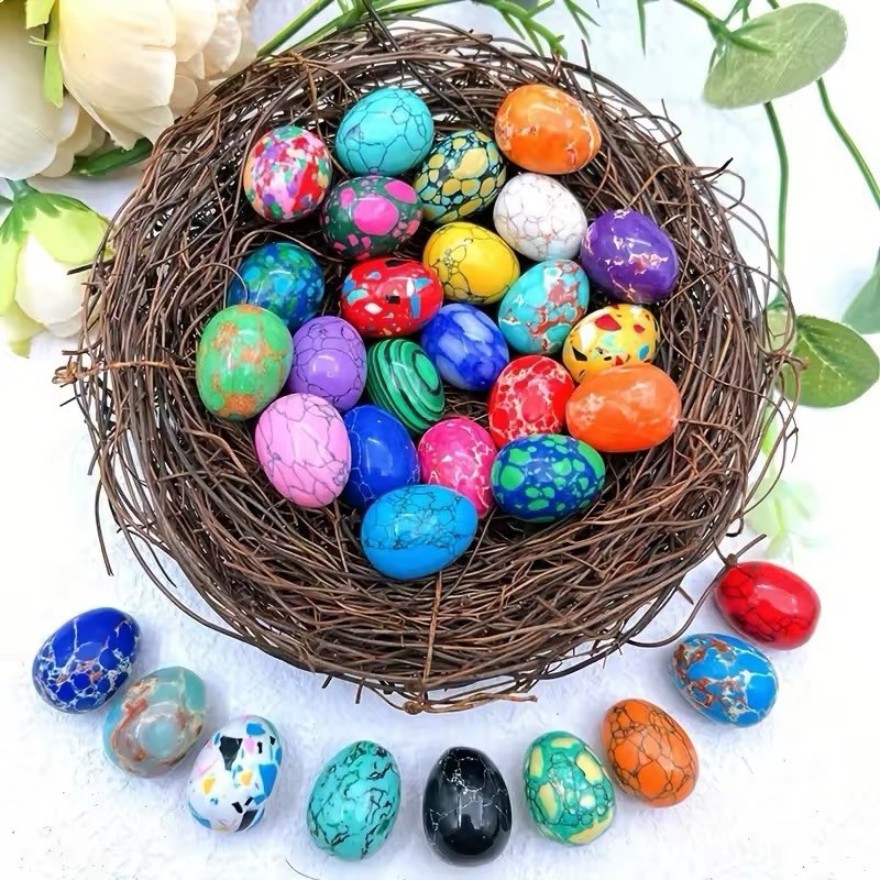 10 Pcs Natural Multi-color Gems Crystal Healing Mineral Eggs Quartz – Random