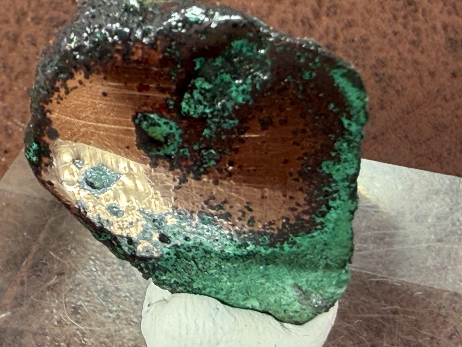 Natural Oxidized Green Glacial Float Copper with Buffed Finish, Michigan 13.0 g