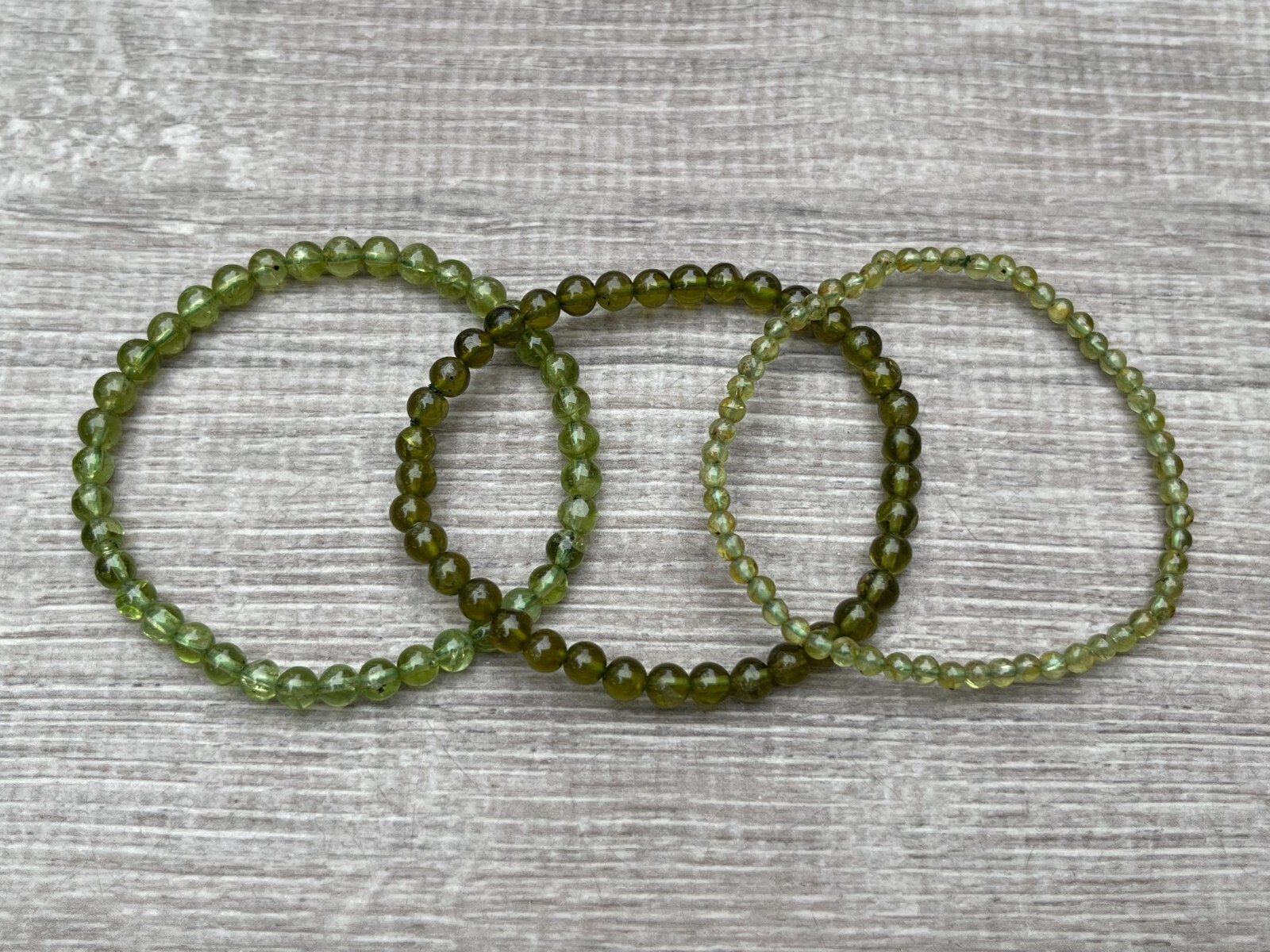 Grade A++ Peridot Crystal Bead Bracelet 4-6mm, Genuine Peridot Gemstone Bracelet