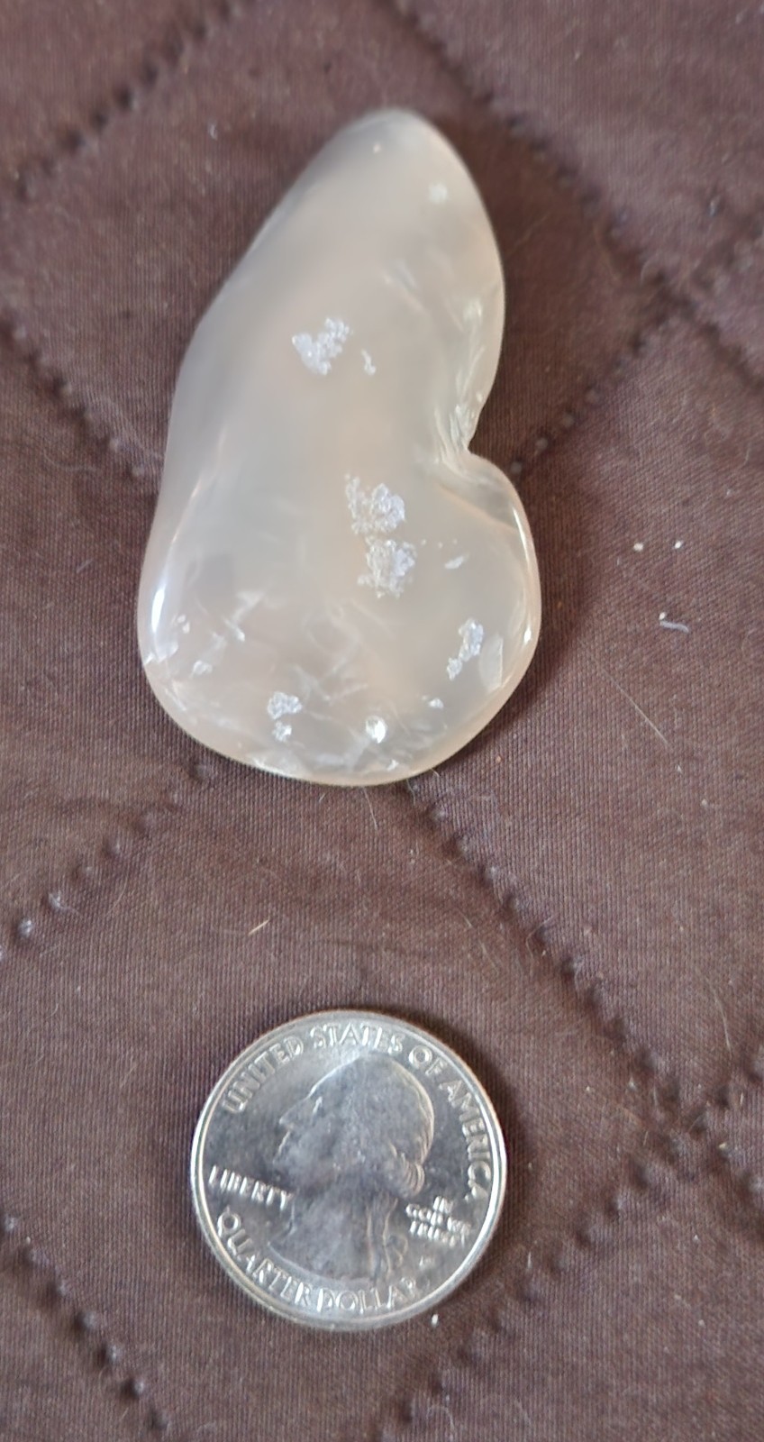 Tumbled Polished Piece Of Flint From Texas, 2-3/8″ x 1-1/4″, Light Grays