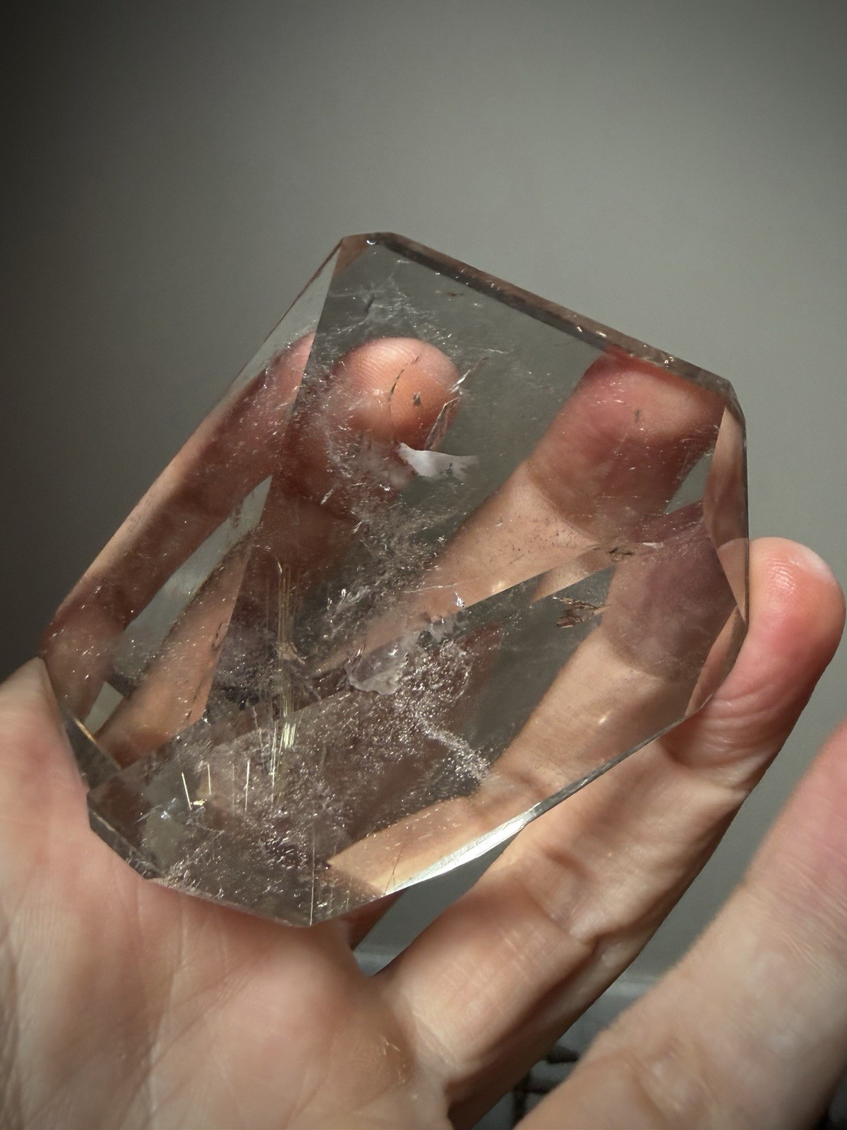 Gold Rutilated Quartz Crystal Optical Quartz Rutile Inclusion Quartz Polished