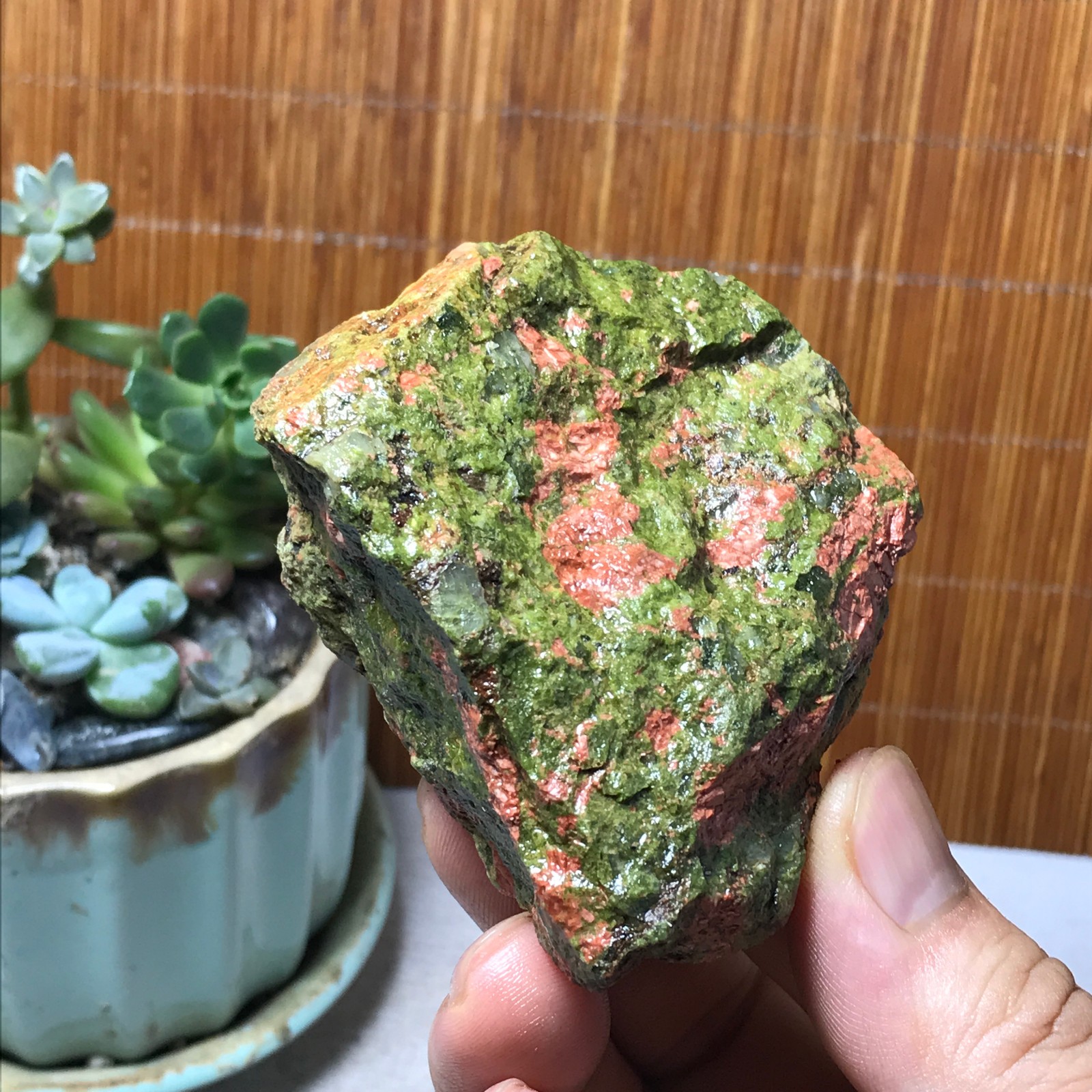 168g Natural Unakite Crystal gemstone Rough Mineral Specimen healing A6351