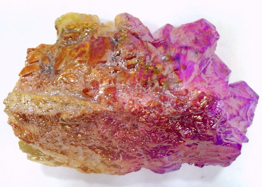 ✅ Color Flame~Pink & Yellow~Aura~Electroplate~Quartz Crystal Cluster~205 grams