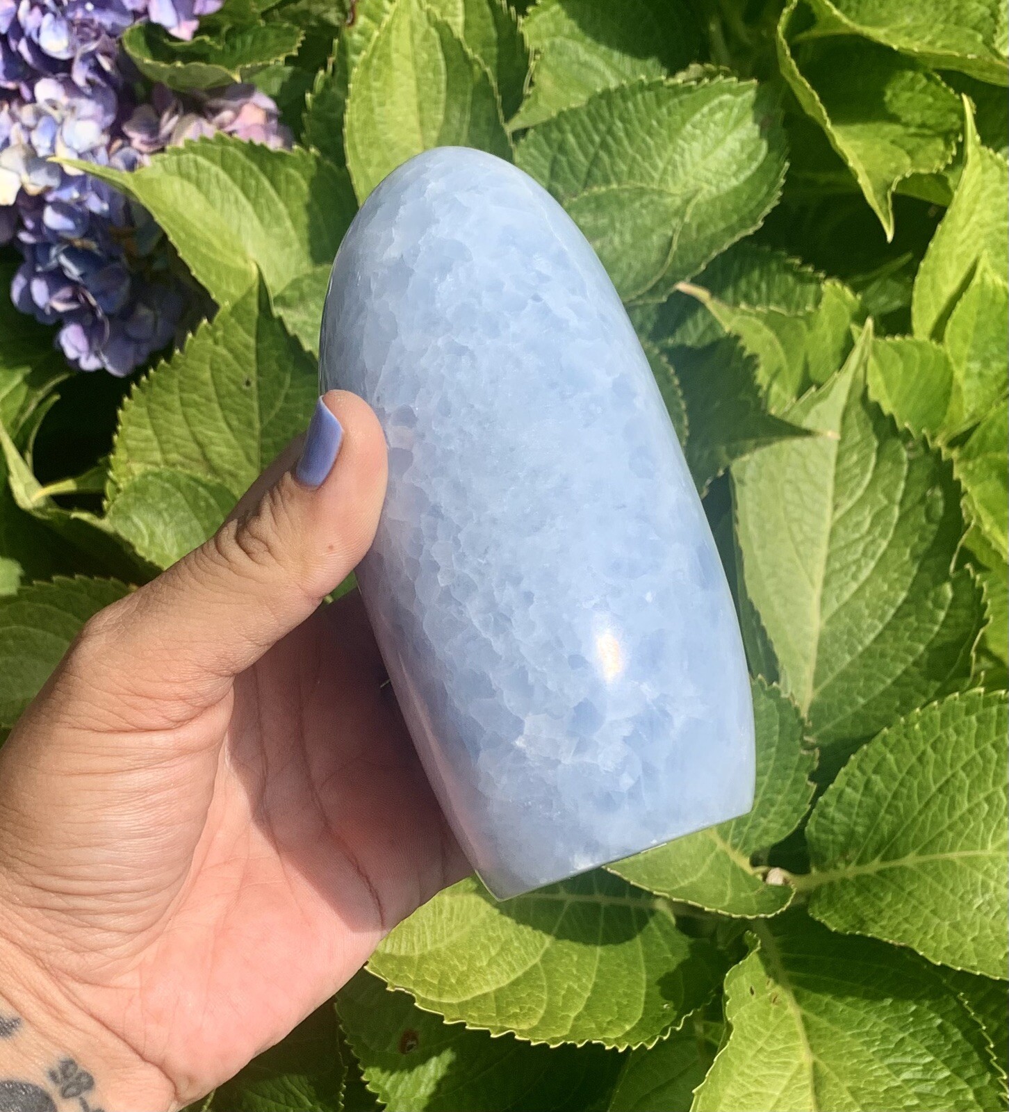 Blue Calcite Freeform 1.8 Pounds Crystal Freeform 4.8 Inches