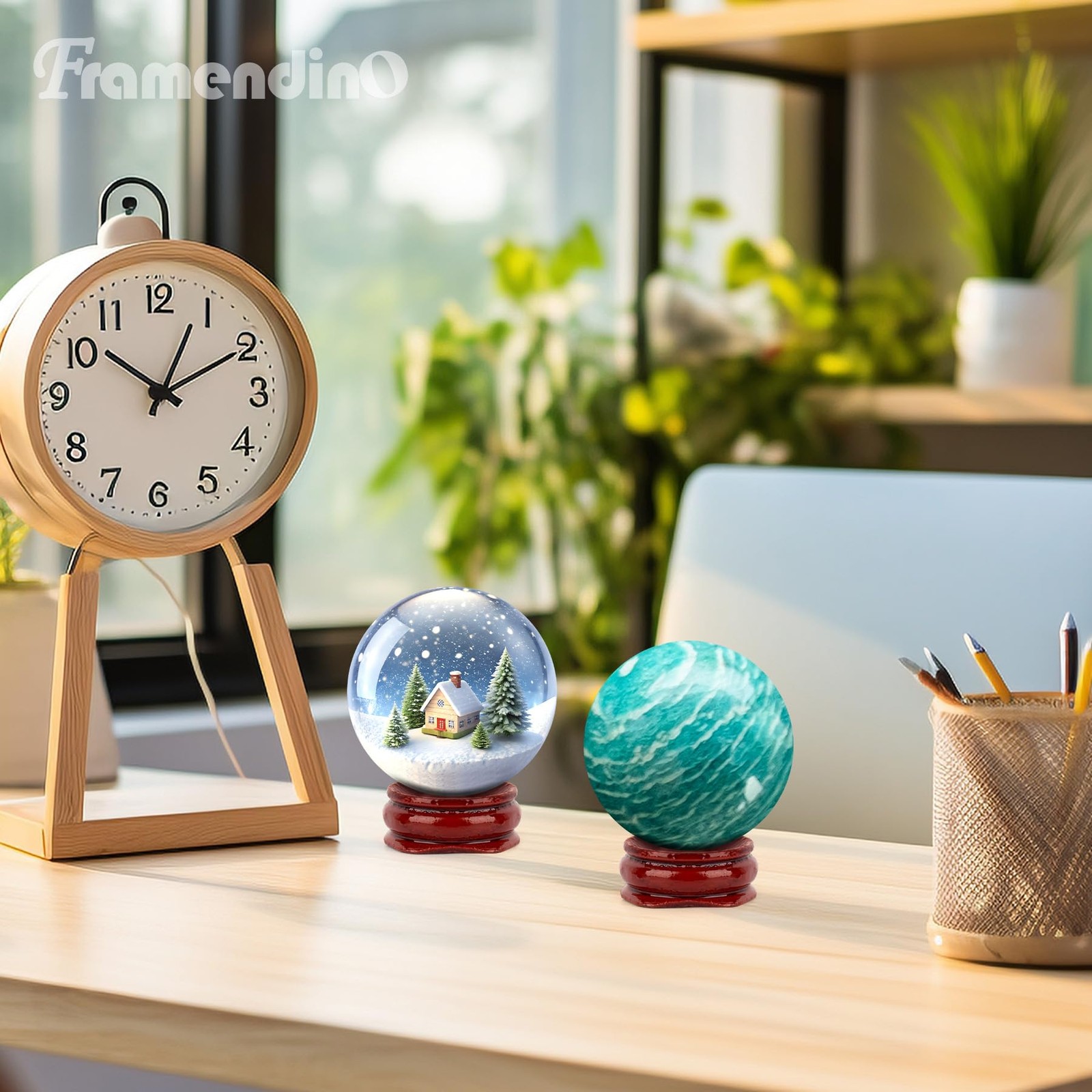 5 Pack Wooden Egg Stands Holder Crystal Sphere Globe Ball Stand for Display