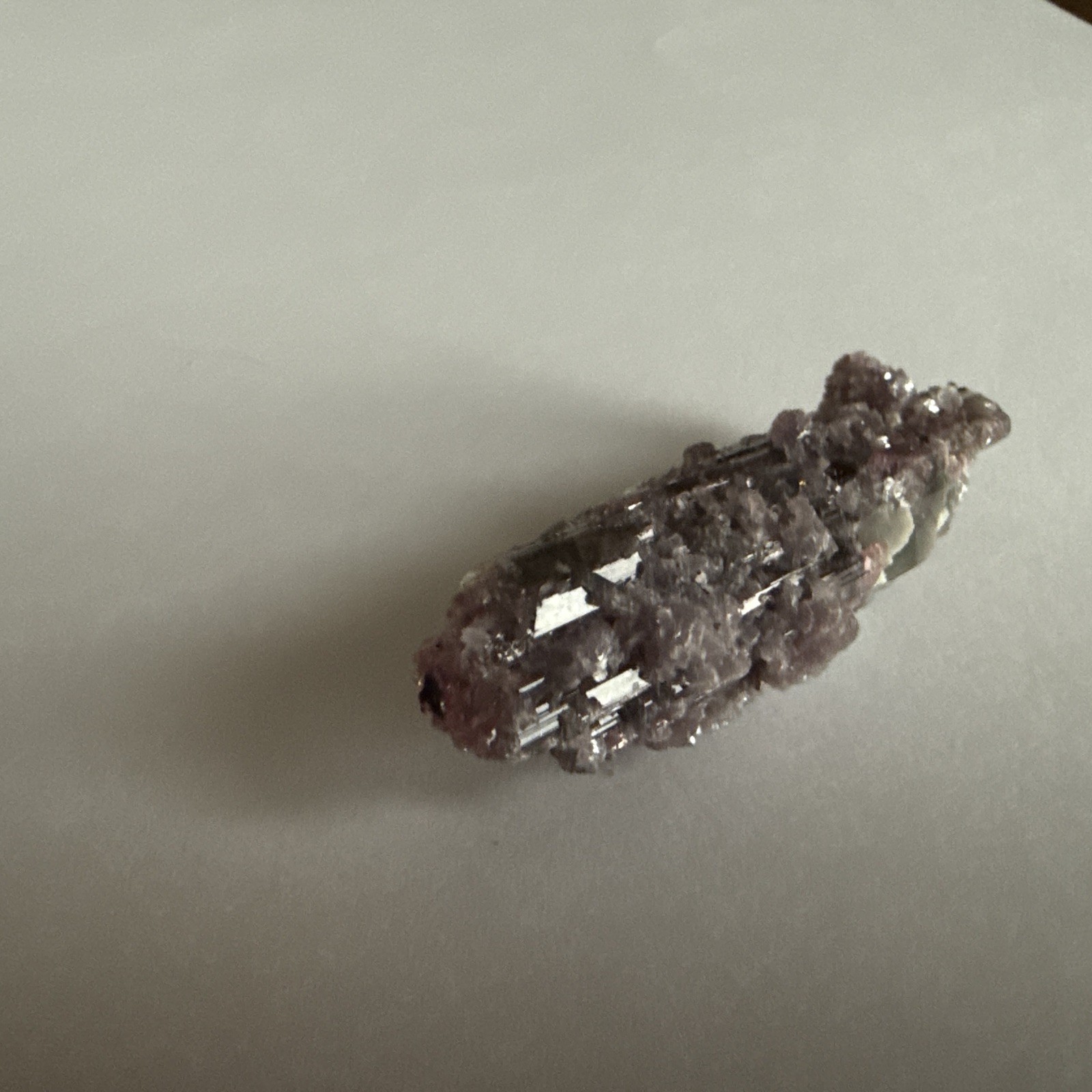 Purple Tourmaline w Lilac Lepidolite, Minas Gerais, Brazil, 12.5gr (Pseudomorph?
