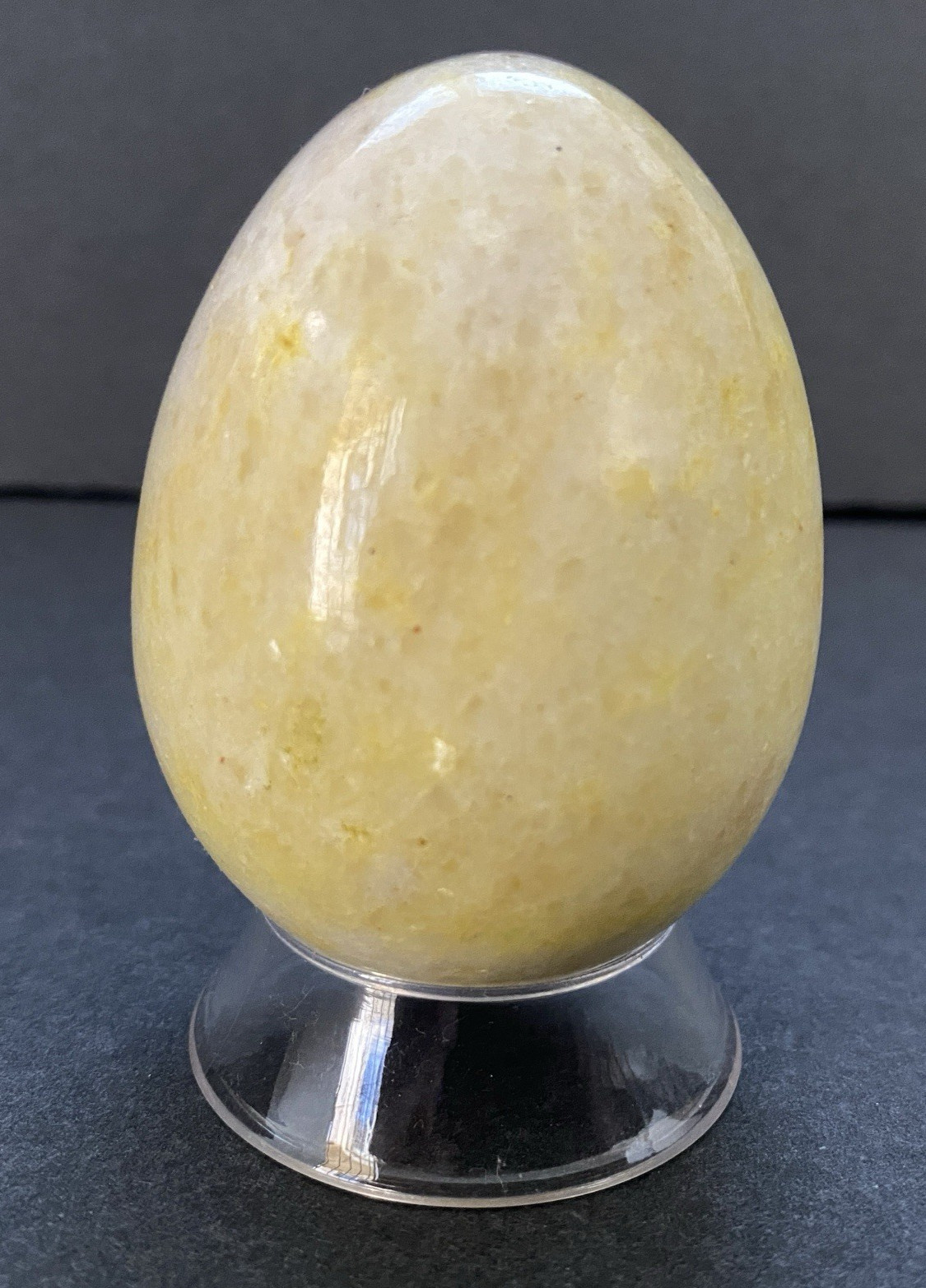 Natural Onyx Stone Egg With Stand Hand Polished Banded Agate Calcite Crystal