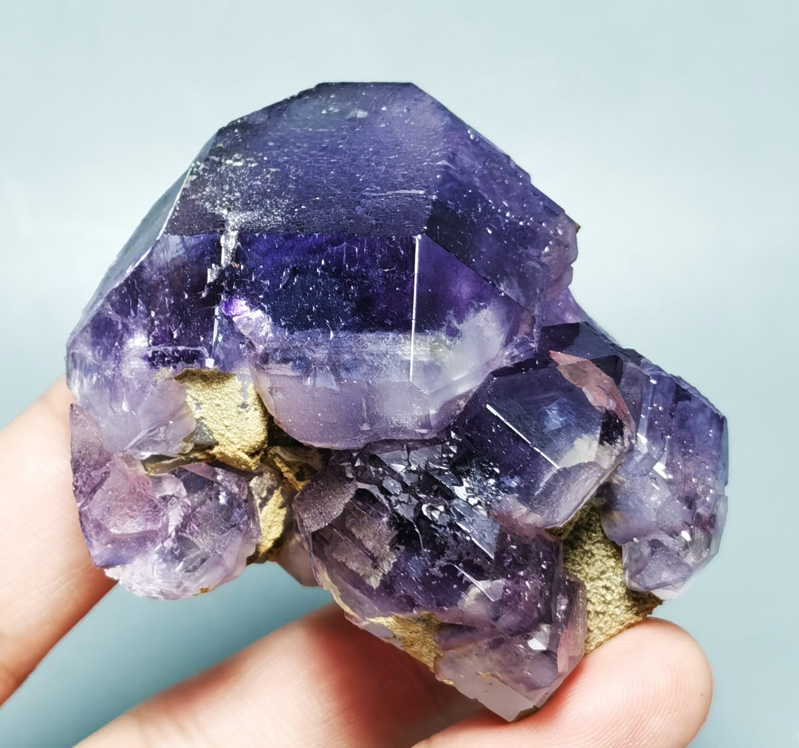 Natural Transparent Purple Window Fluorite Mineral Specimen China